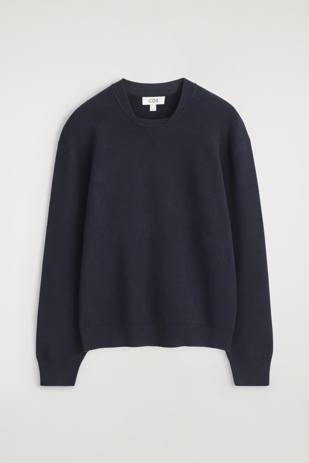 코스 더블페이스 보머 넥 니트 스웨터 네이비색상 L사이즈 상품이미지3