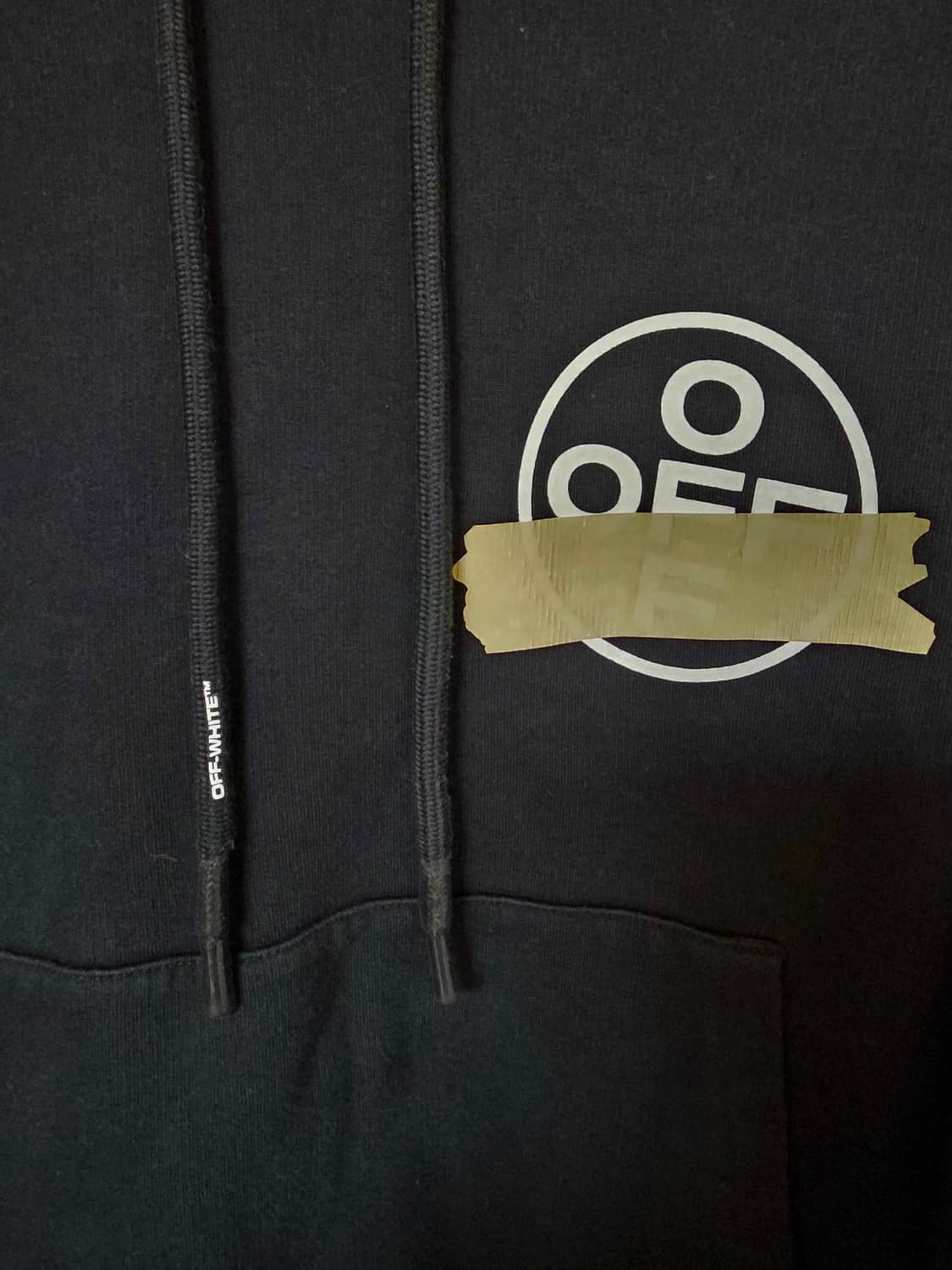 Off-White 테이핑 후드티 블랙( L/정품) 상품이미지2