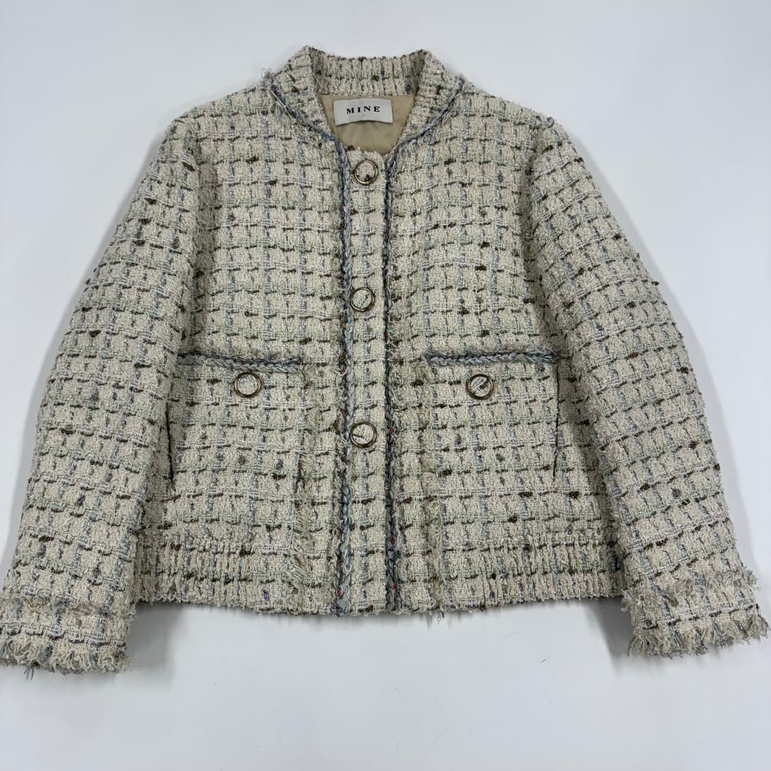 마인 트위드 충전재 자켓 55-66 상품이미지1
