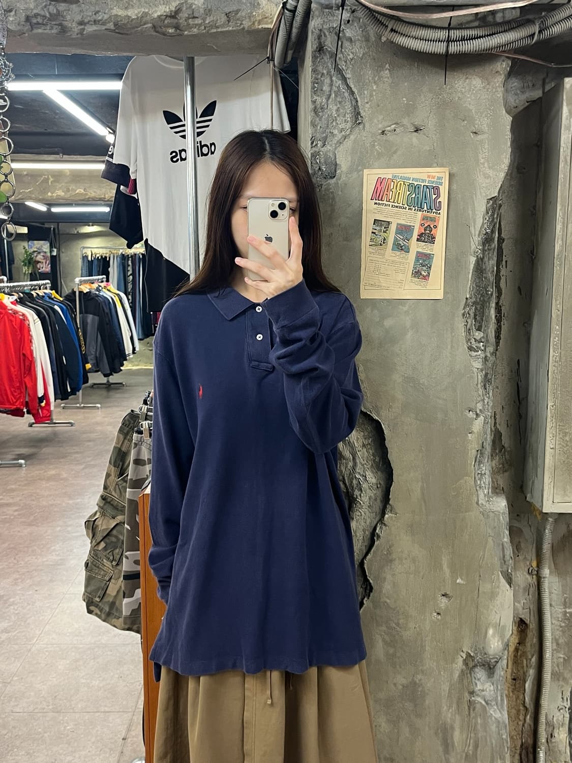 폴로 랄프로렌 카라 긴팔티 네이비 XL #csz997 상품이미지2