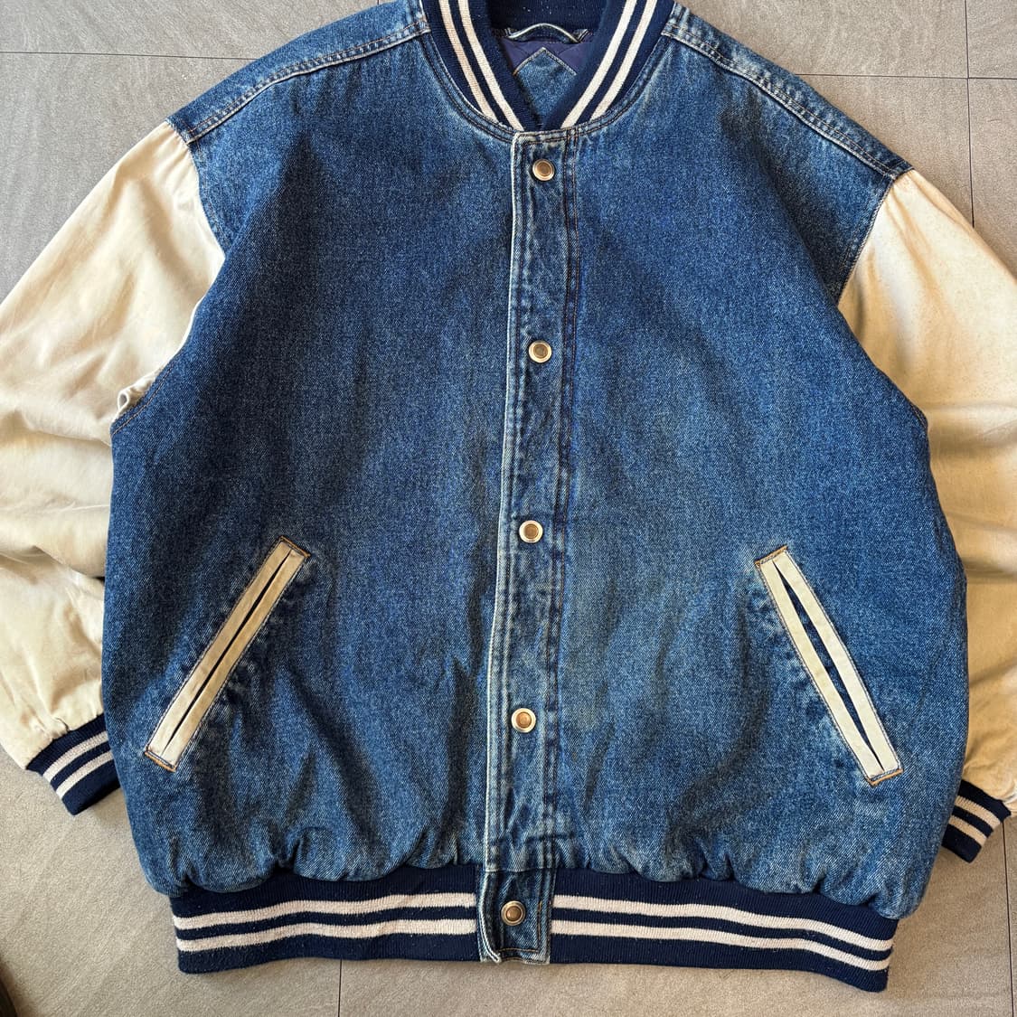 빈티지 데님 베이스볼 자켓 상품이미지4