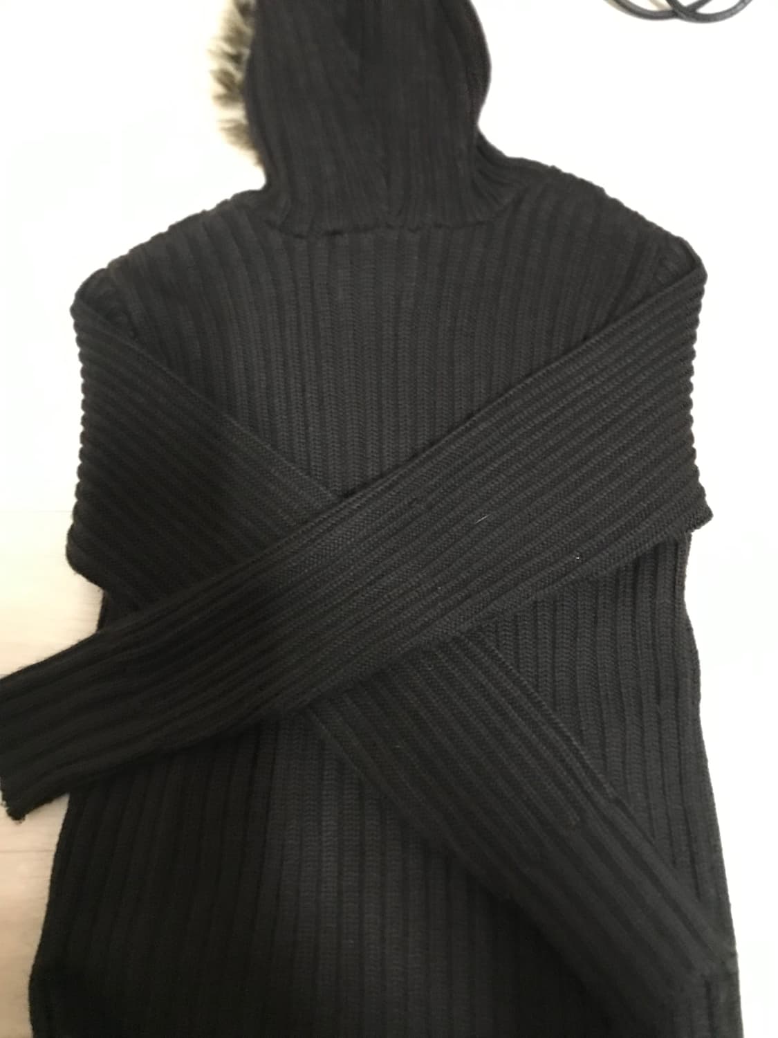 니트 퍼 집업 (진한갈색) 상품이미지5