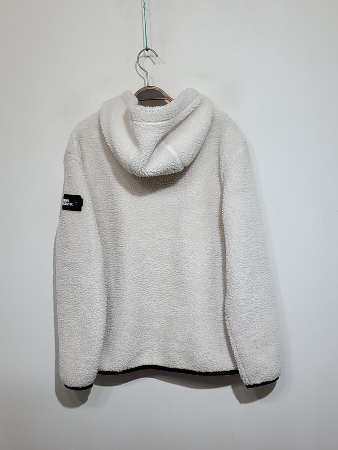 (L) 내셔널지오그래픽 플리스 점퍼 아이보리 뽀글이 와펜 후리스 자켓  상품이미지7