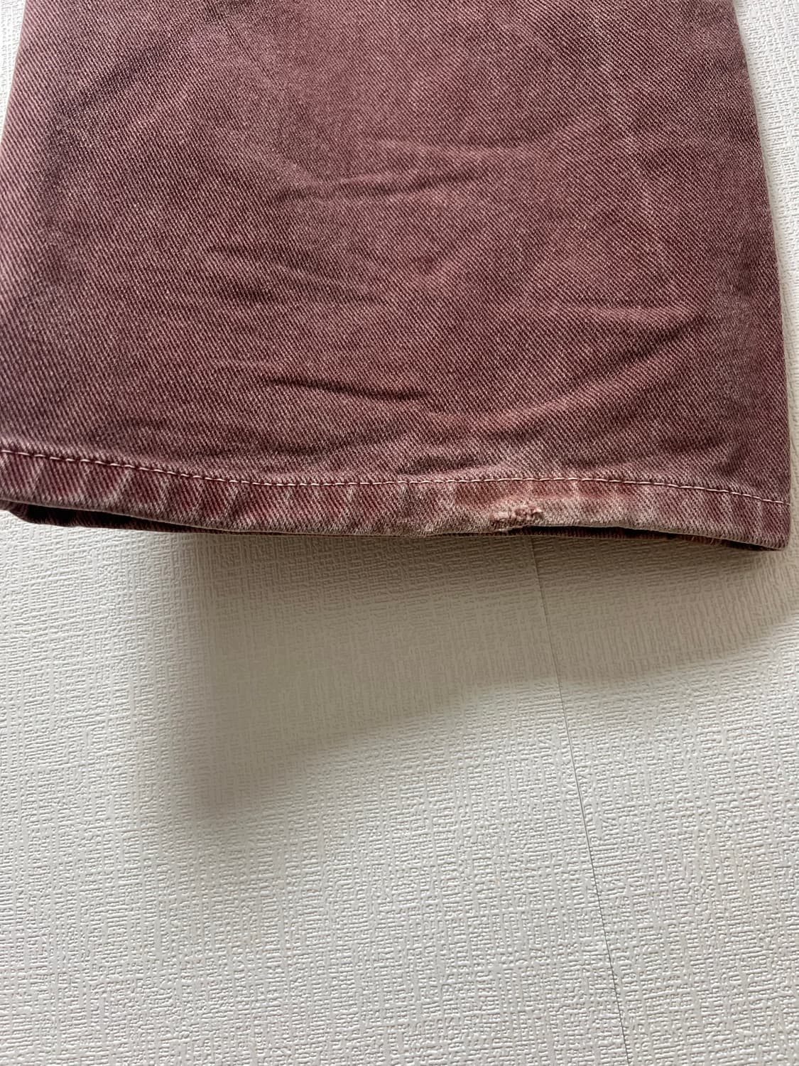 (M) 인템포무드 어글리 다잉 컬러 데님 버건디 상품이미지3