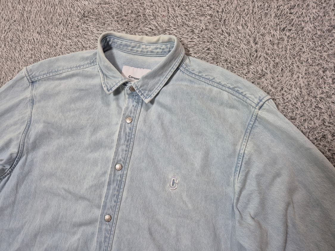 커버낫 남성 C로고 워싱 데님셔츠 M 상품이미지2
