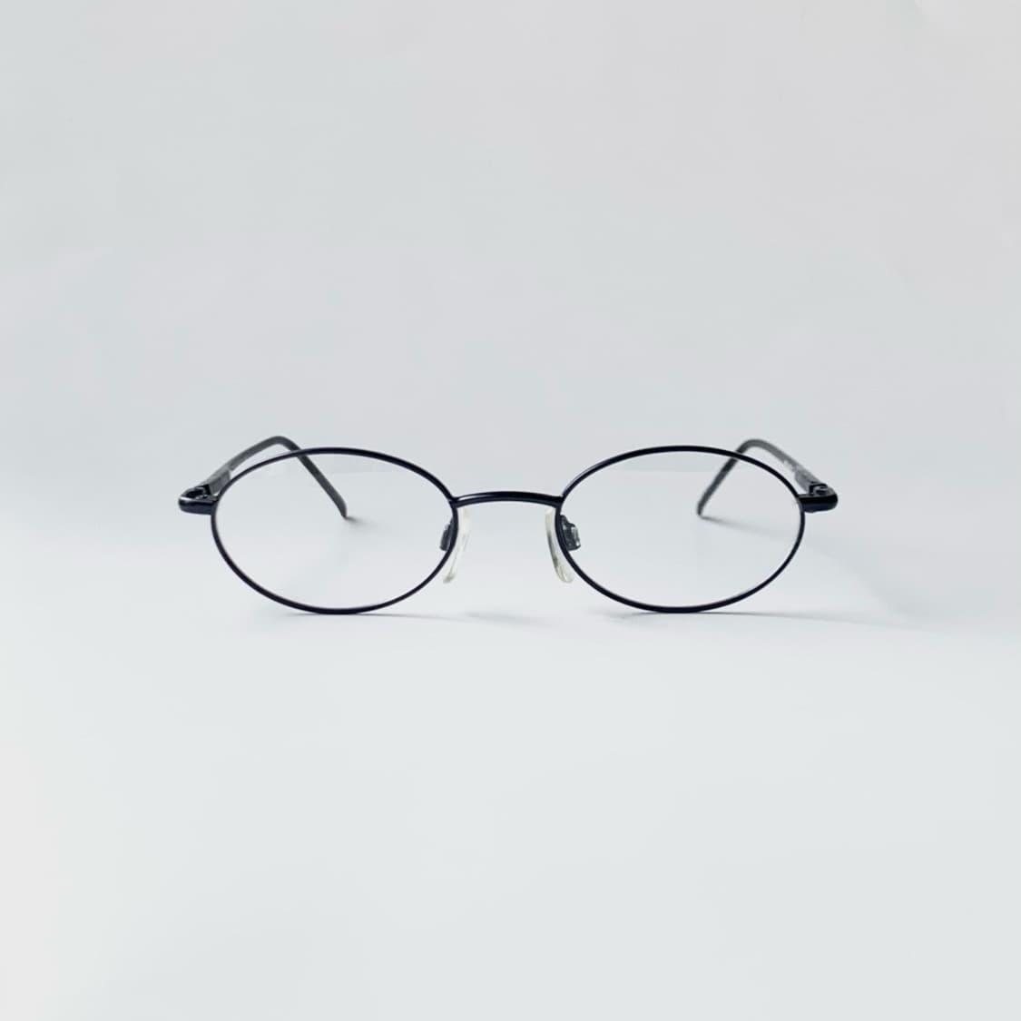 [픽키-696] 딥블루 메탈 풀프레임 안경 슬림 오벌 프레임 미니멀 상품이미지1