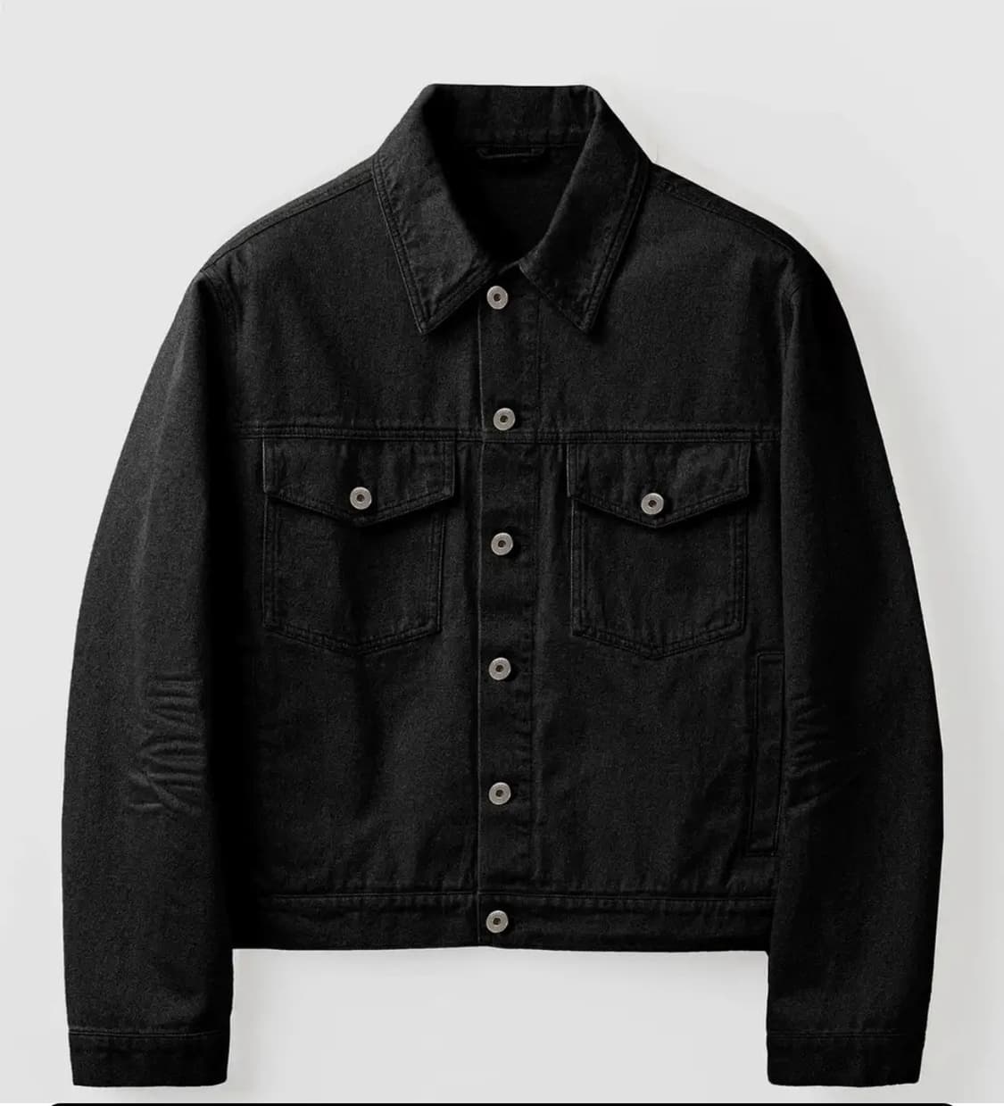 쿠어 엠보 워시드 데님 트러커 블랙 M사이즈 상품이미지1