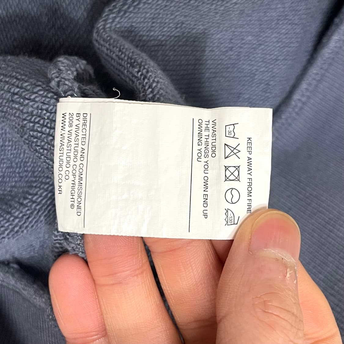 비바스튜디오 블루 맨투맨 여성S 상품이미지5