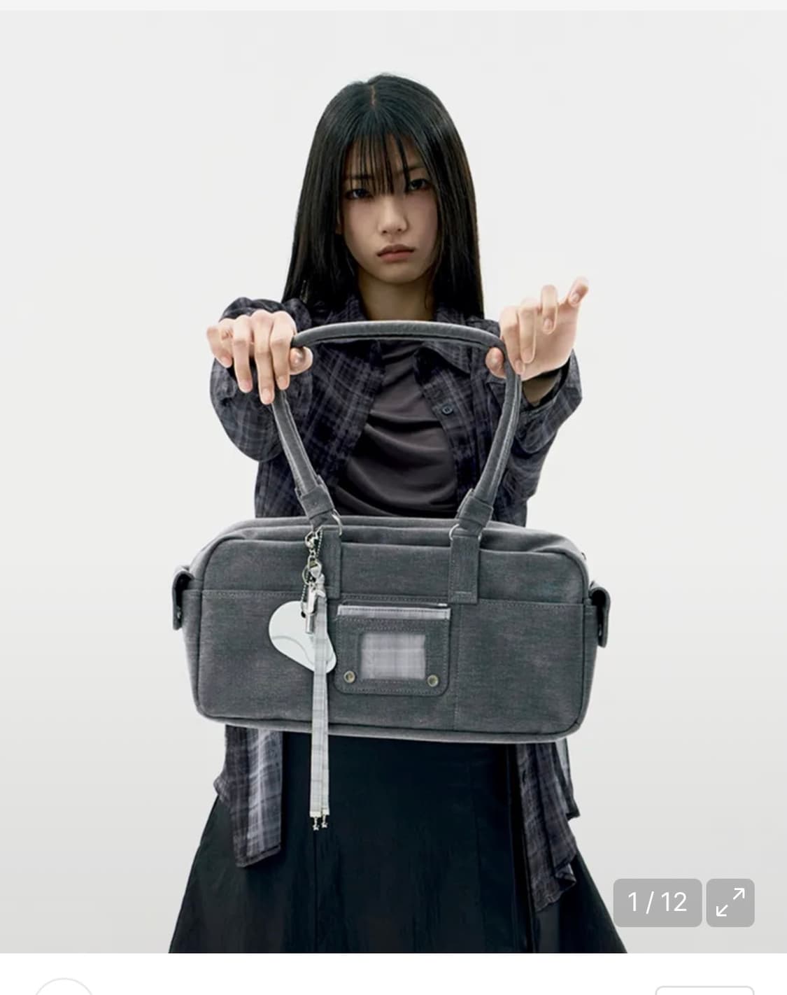 오호스 숄더백 가방 그레이 Detachable Keyring Baguet 상품이미지1