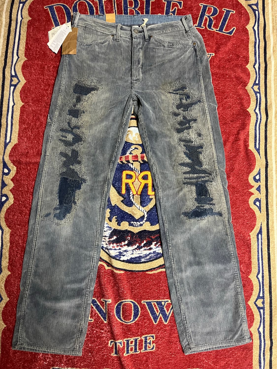 RRL 스트레이트핏 디스트레스트 코듀로이 팬츠 더블알엘 상품이미지1