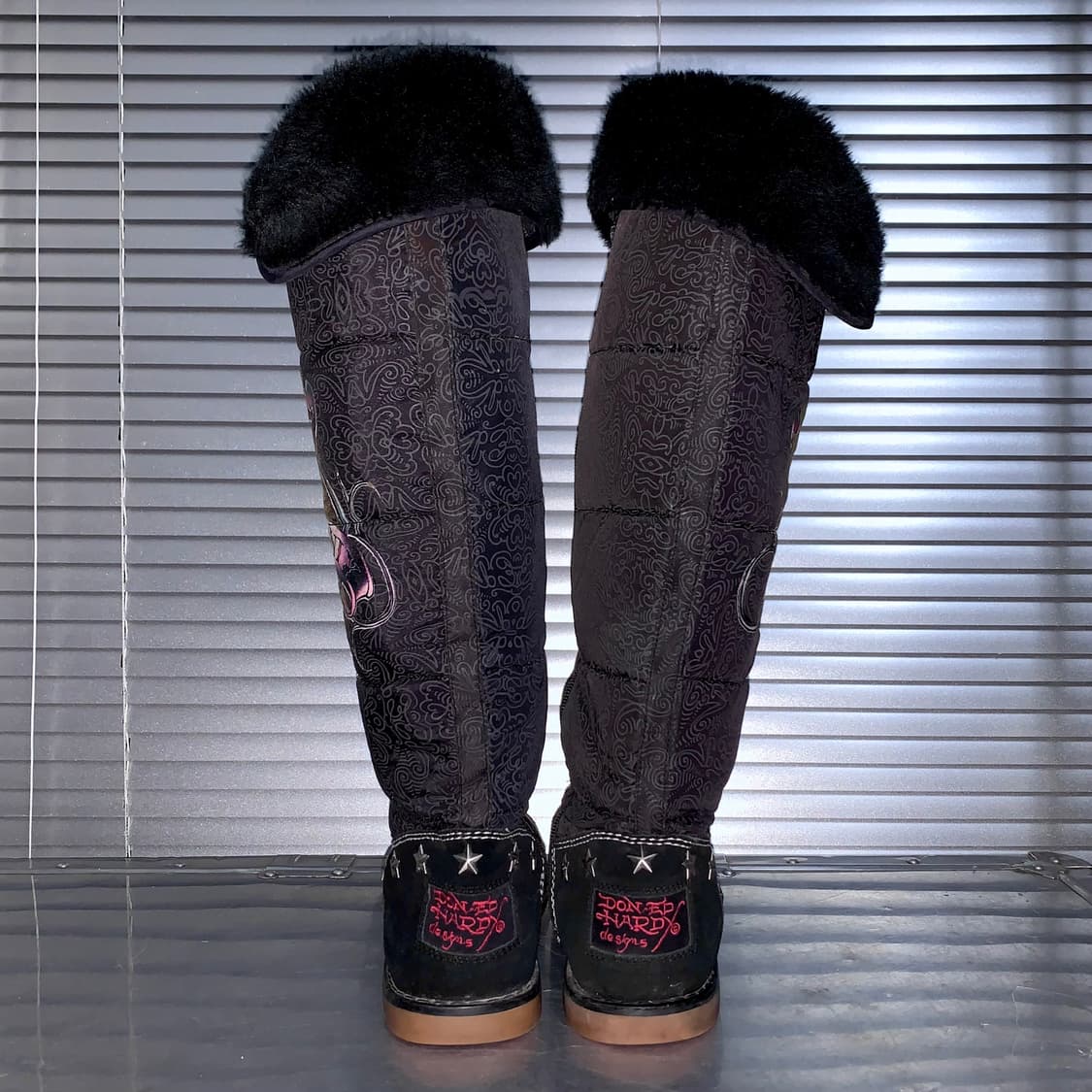 00s 레어 에드하디 스웨이드 니하이 타투 부츠 상품이미지4