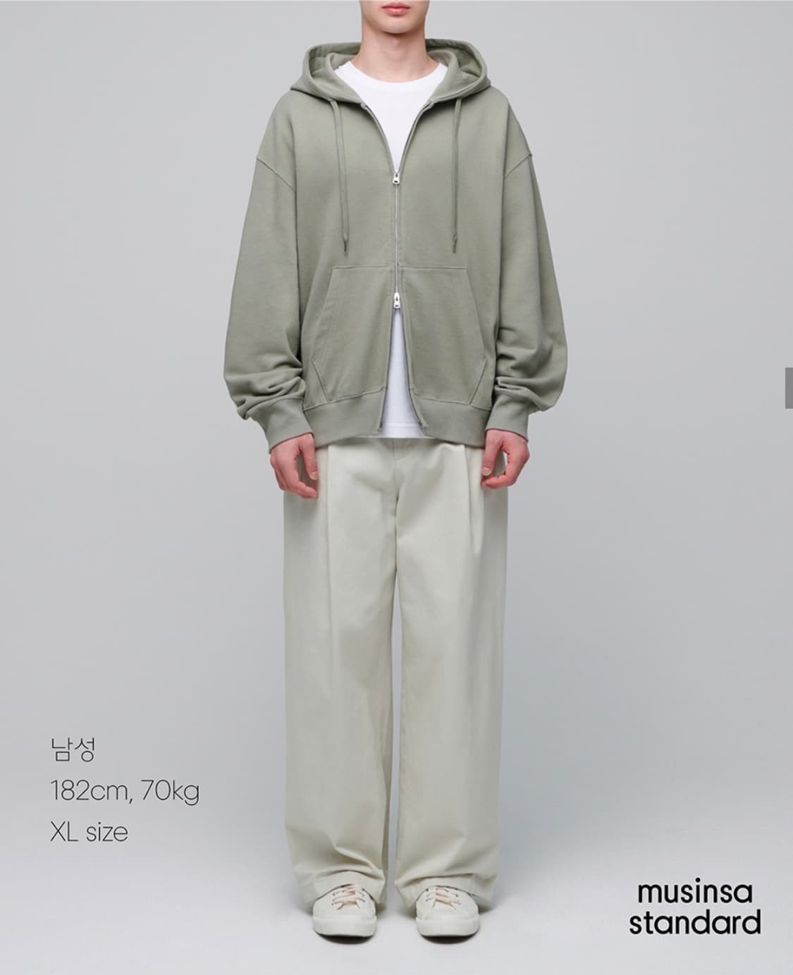 새제품급 L 피스타치오)무탠다드 엑스트라 오버사이즈 후디드 스웨트 집업 상품이미지2