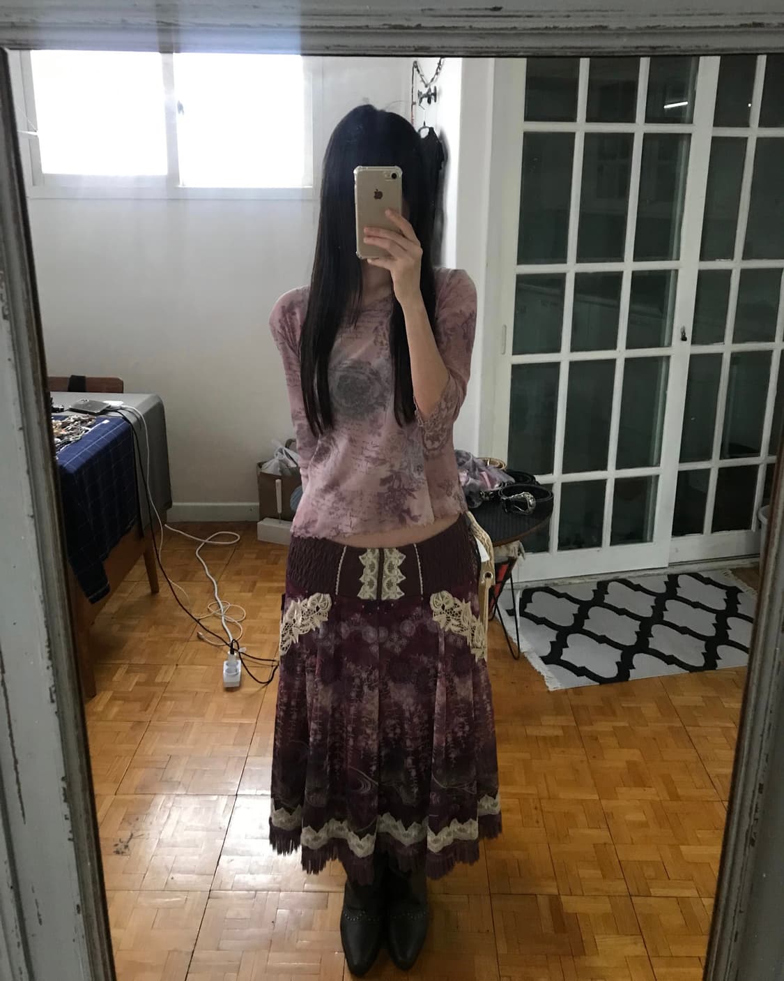 vintage pattern lace skirt  상품이미지6