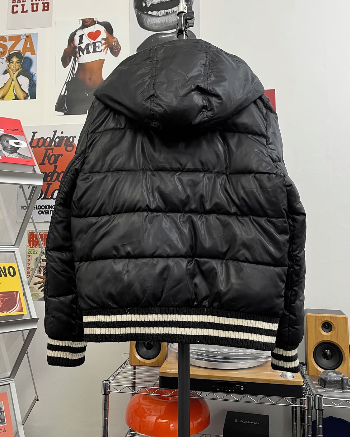 올드 빈티지 유광 패딩 점퍼 블랙 상품이미지7