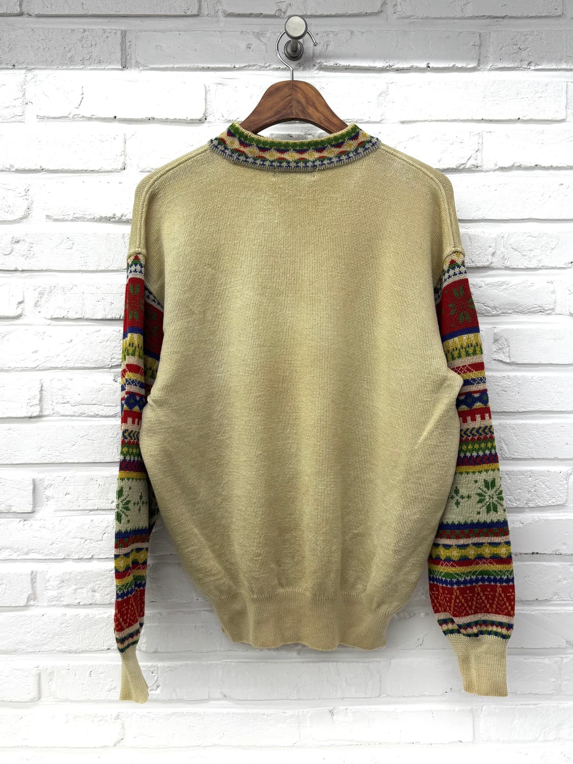 겐조 베이지 레드 노르딕 패턴 니트 상품이미지3