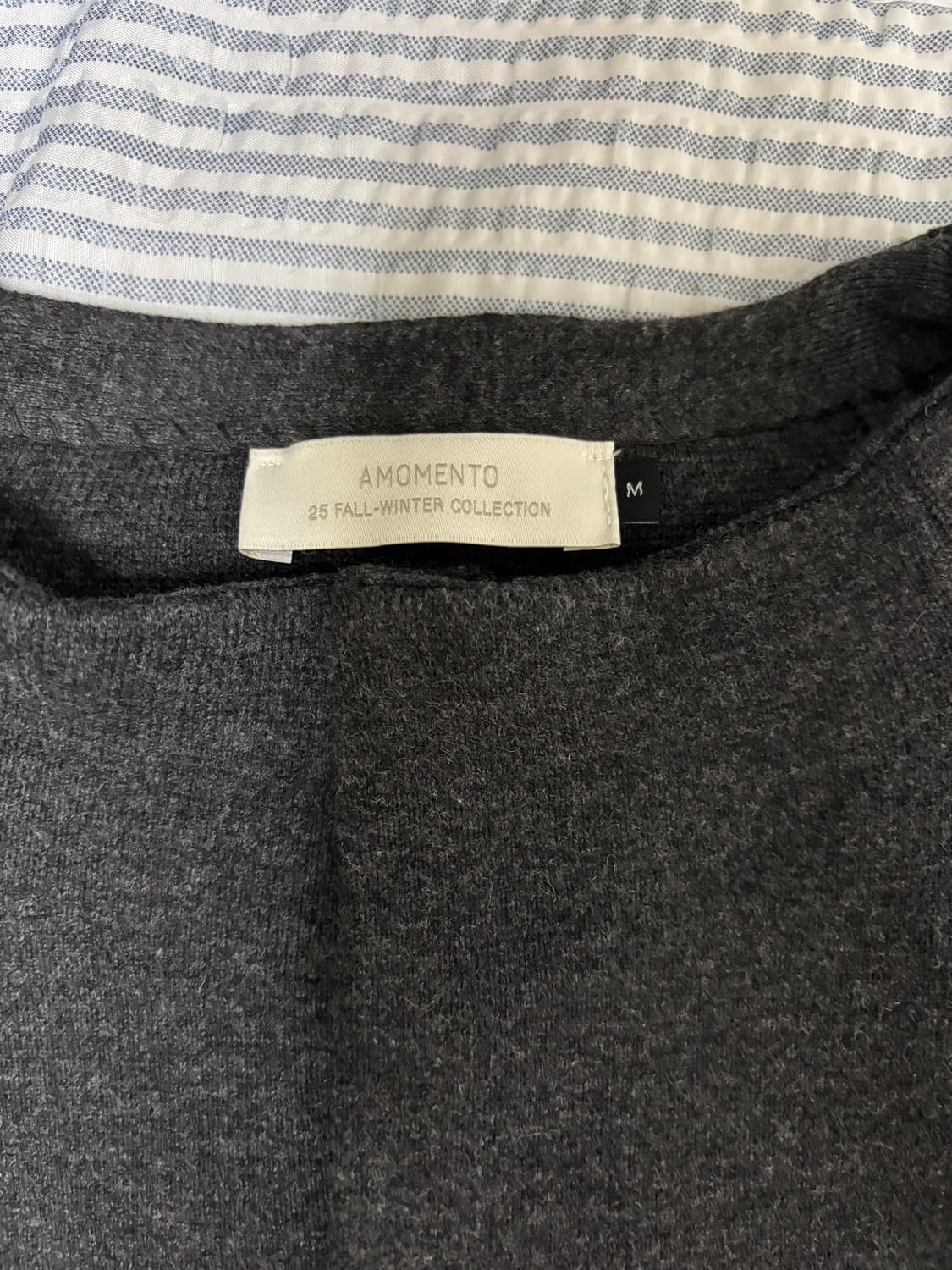 아모멘토 라운디드 가디건 차콜-M 상품이미지2