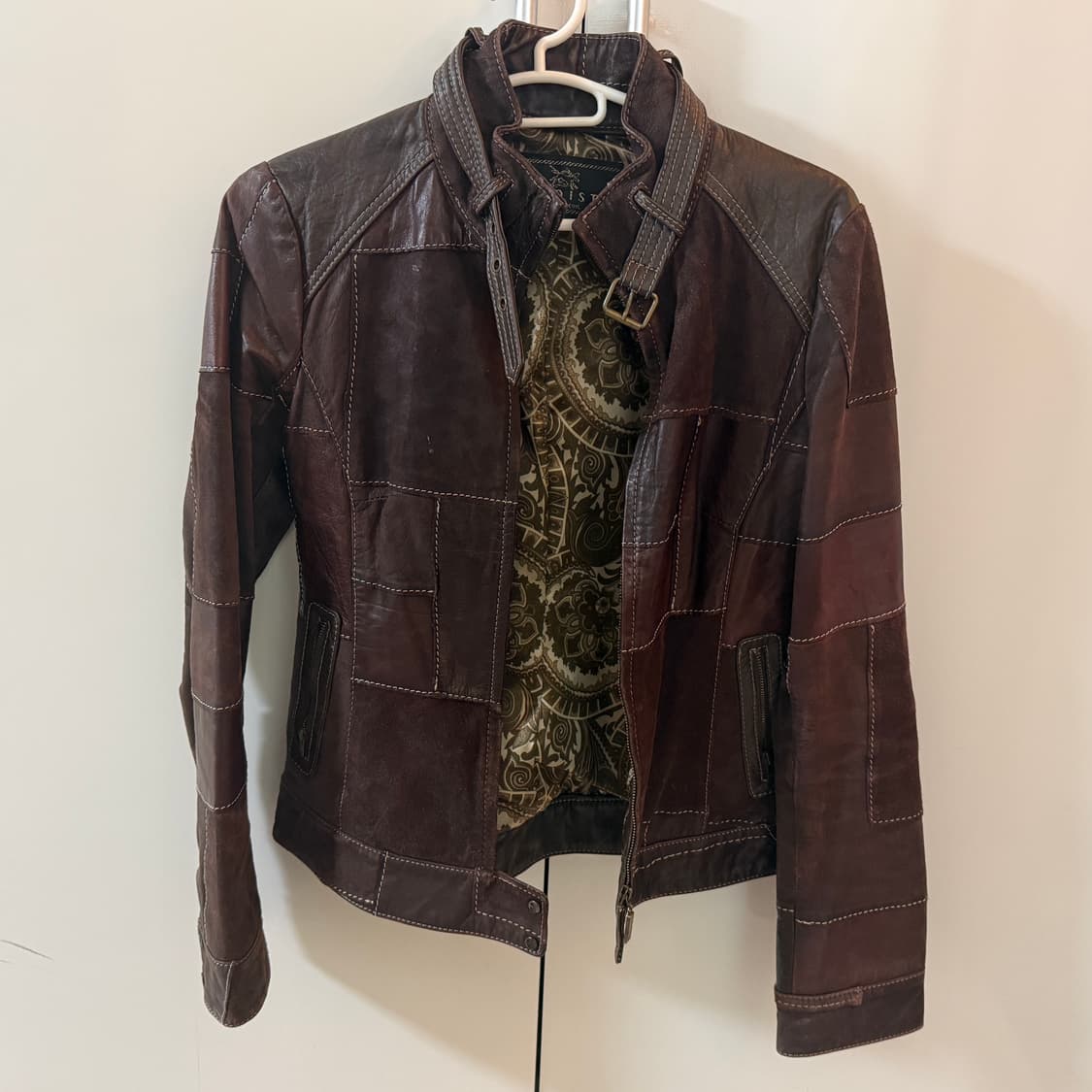 일본 빈티지 스웨이드 패치 가죽 자켓 상품이미지1