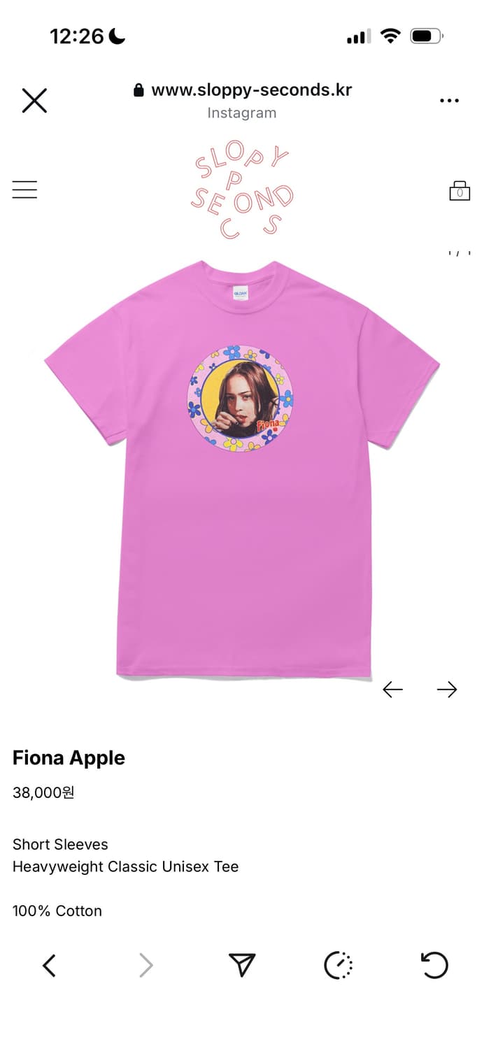 Sloppy Seconds  Fiona Apple tee 상품이미지1