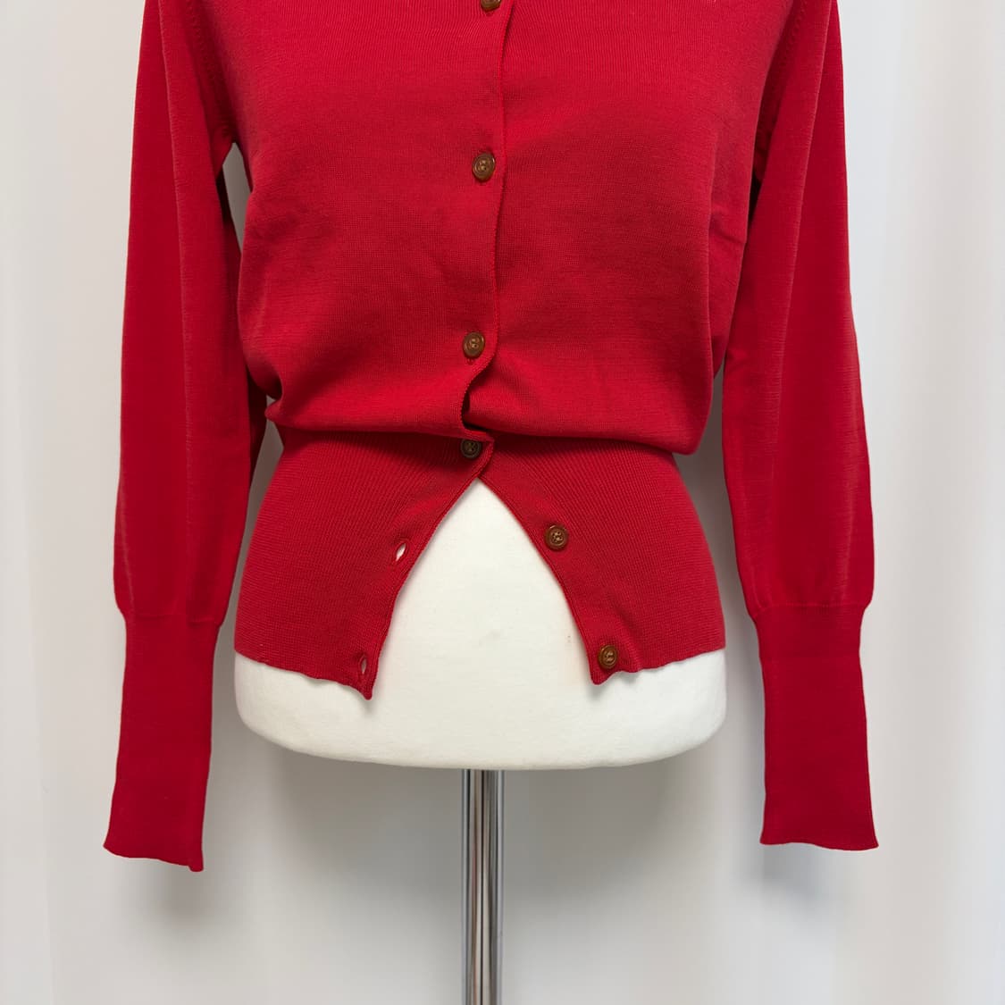 비비안웨스트우드 슬림핏 코튼 가디건-레드 상품이미지6