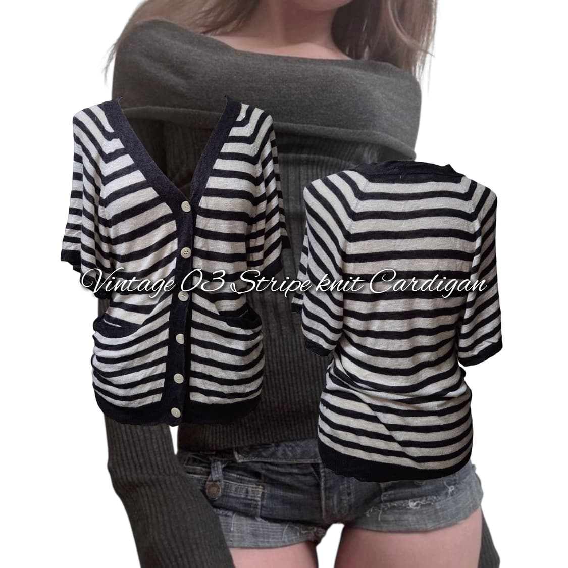Vintage 03 Stripe knit Cardigan 상품이미지1