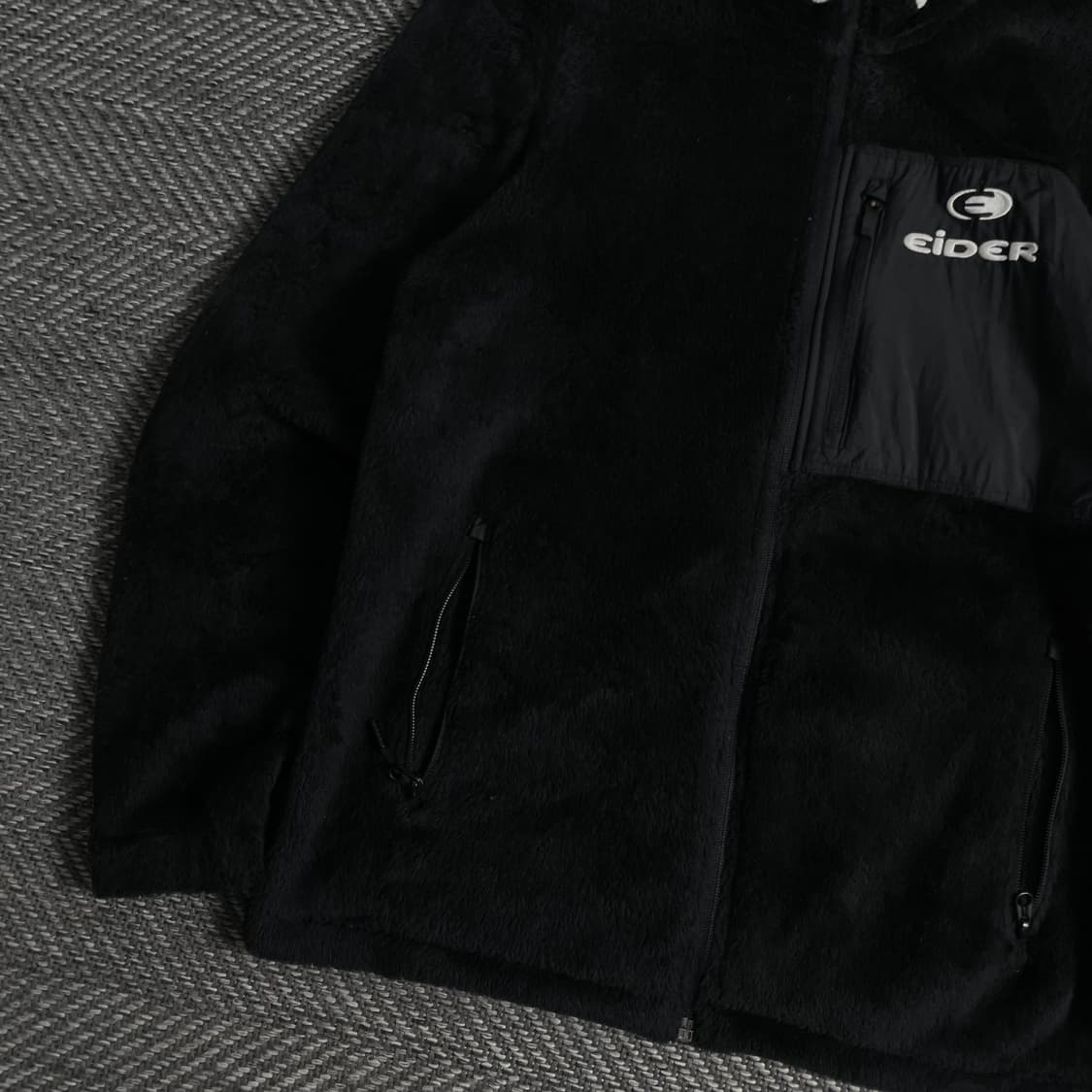 아이더 블랙 넥 로고 플리스 집업 자켓 y 3675 상품이미지4