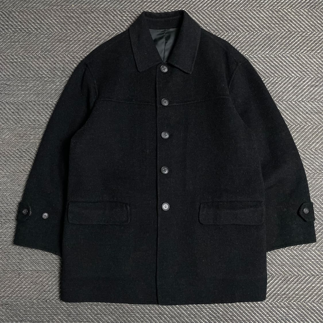 캘빈 타운 미니멀 박시핏 모직 하프 코트o 5192 상품이미지1