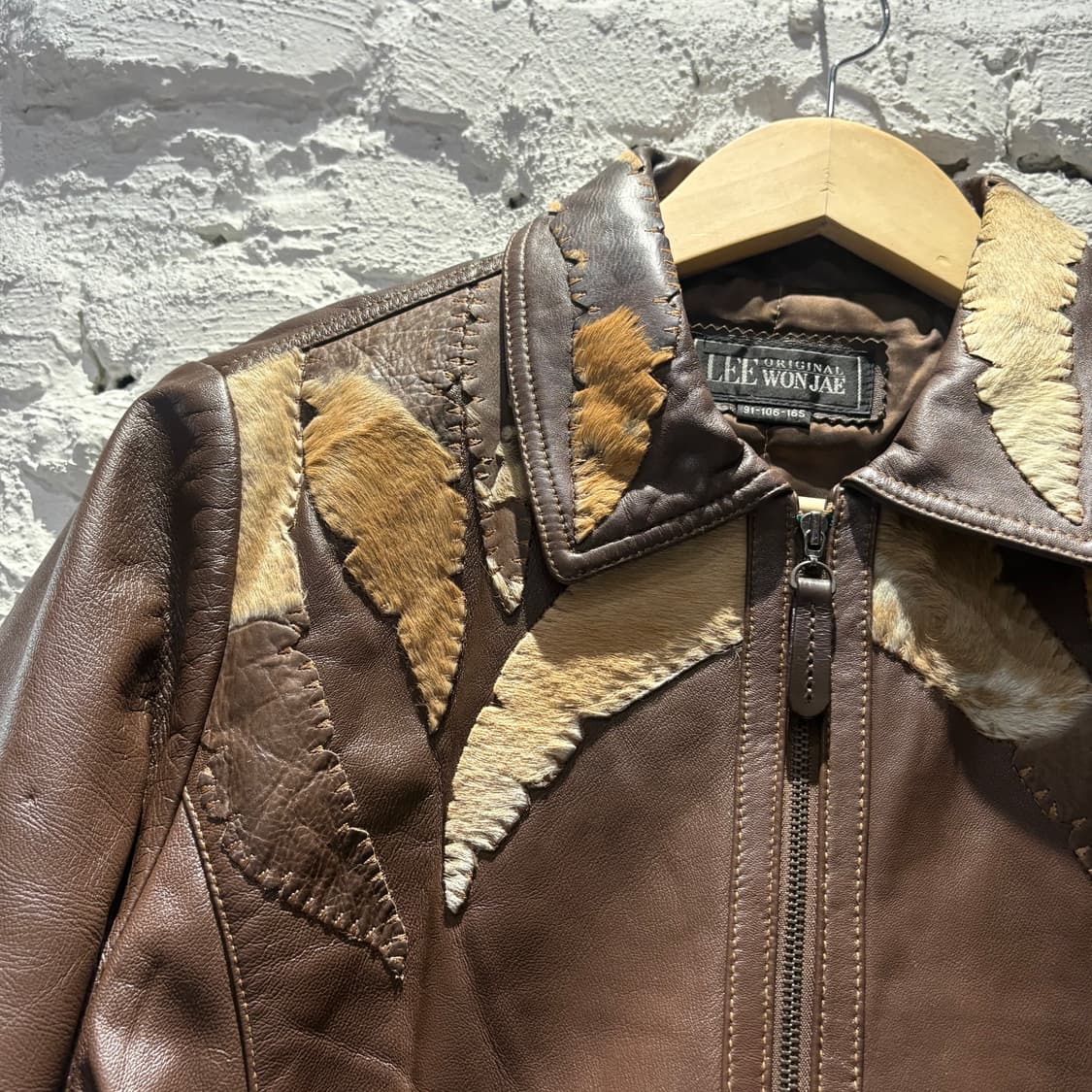 Lee won jae 빈티지 양가죽 소가죽 레더 지킷 상품이미지5