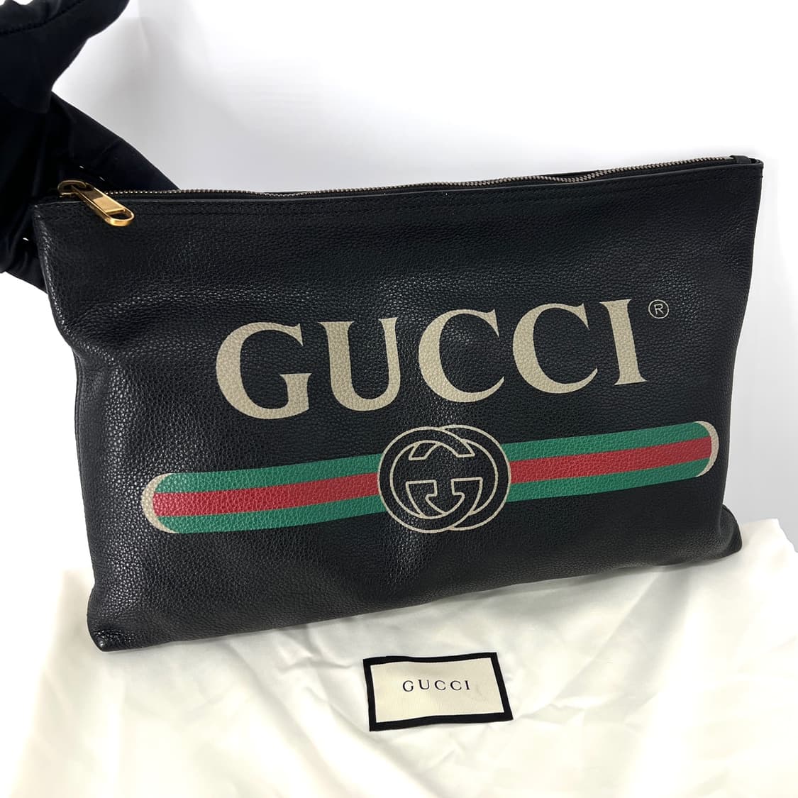 구찌 띠로고 클러치백 블랙 (500984) 상품이미지2