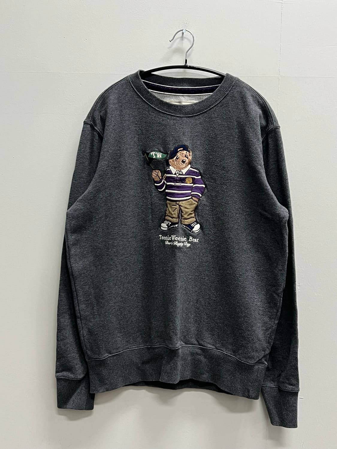 (L) 티니위니 베어 로고 맨투맨 차콜 상품이미지2