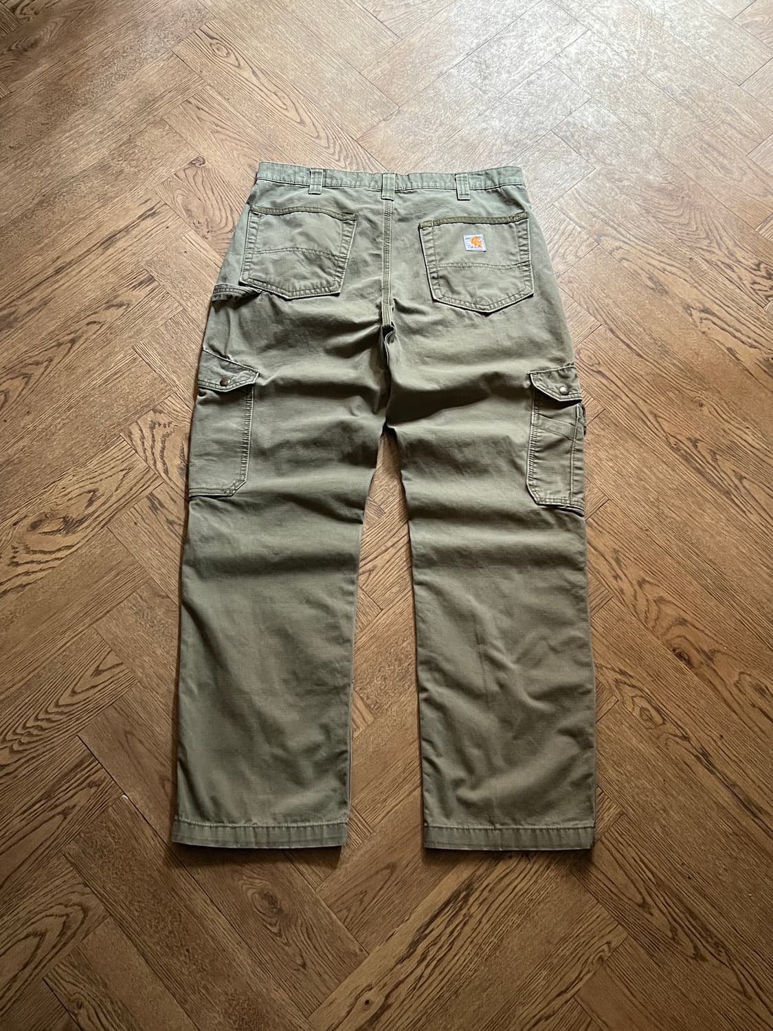 [34]칼하트 USA 모스그린 립스탑 더블니 워크 카고 팬츠 상품이미지2