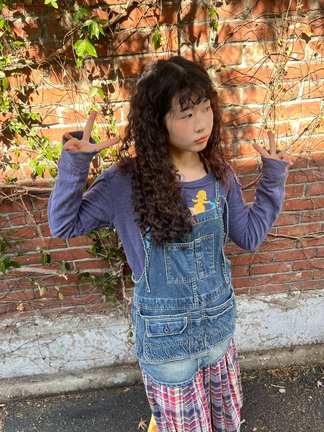 빈티지 데님 멀티 포켓 레이어드 원피스 상품이미지2