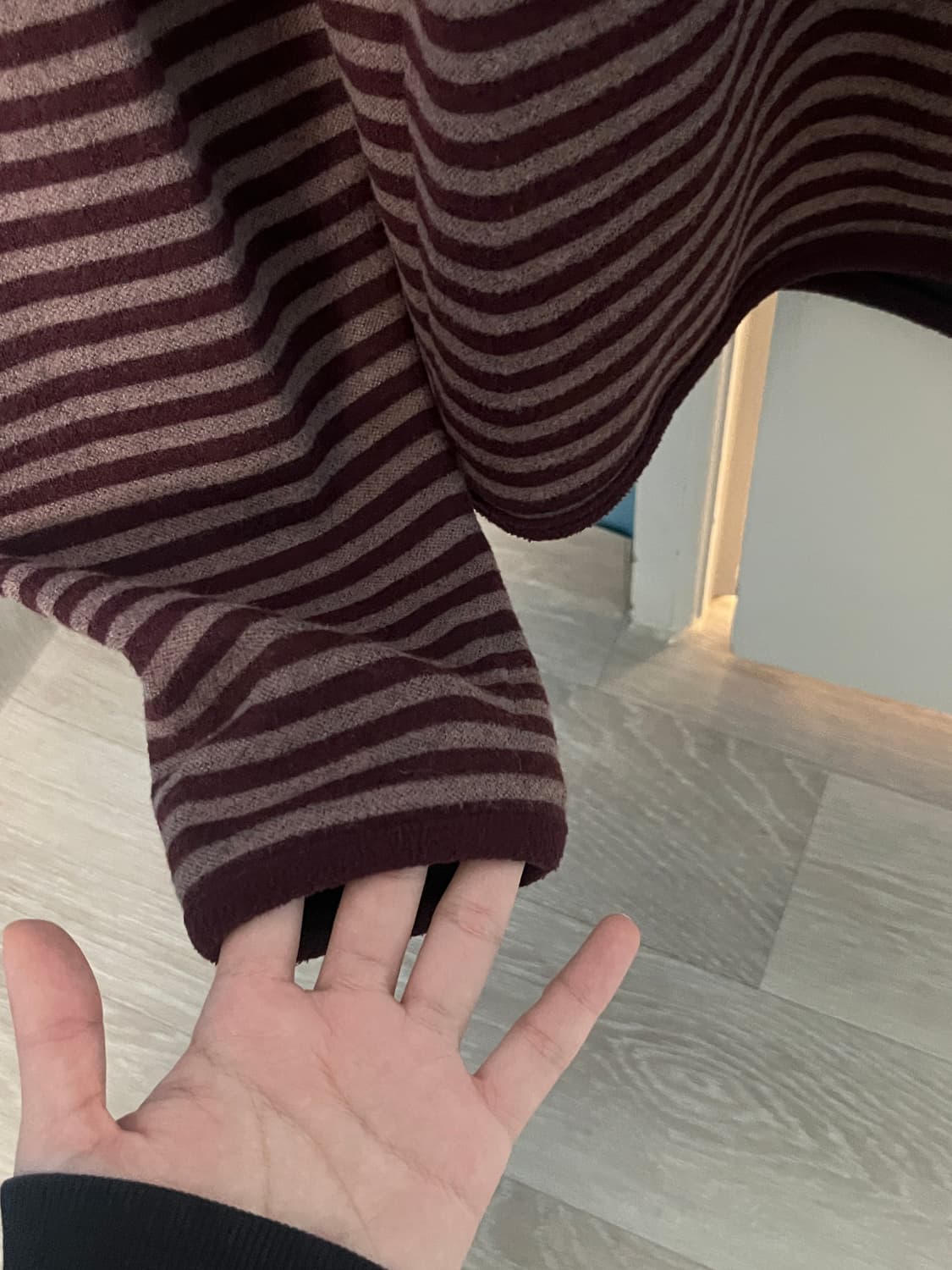 Pesto 페스토 와인색 윈터 스트라이프 후디드 탑 상품이미지5