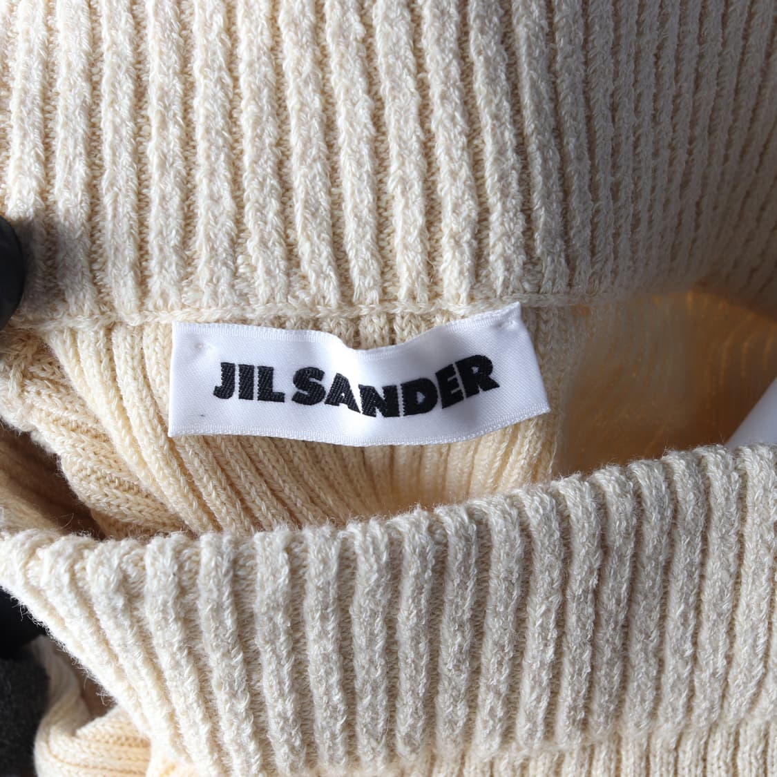 질 샌더 스냅 버튼 골지 니트 맥시 스커트 롱 치마 크림 상품이미지3