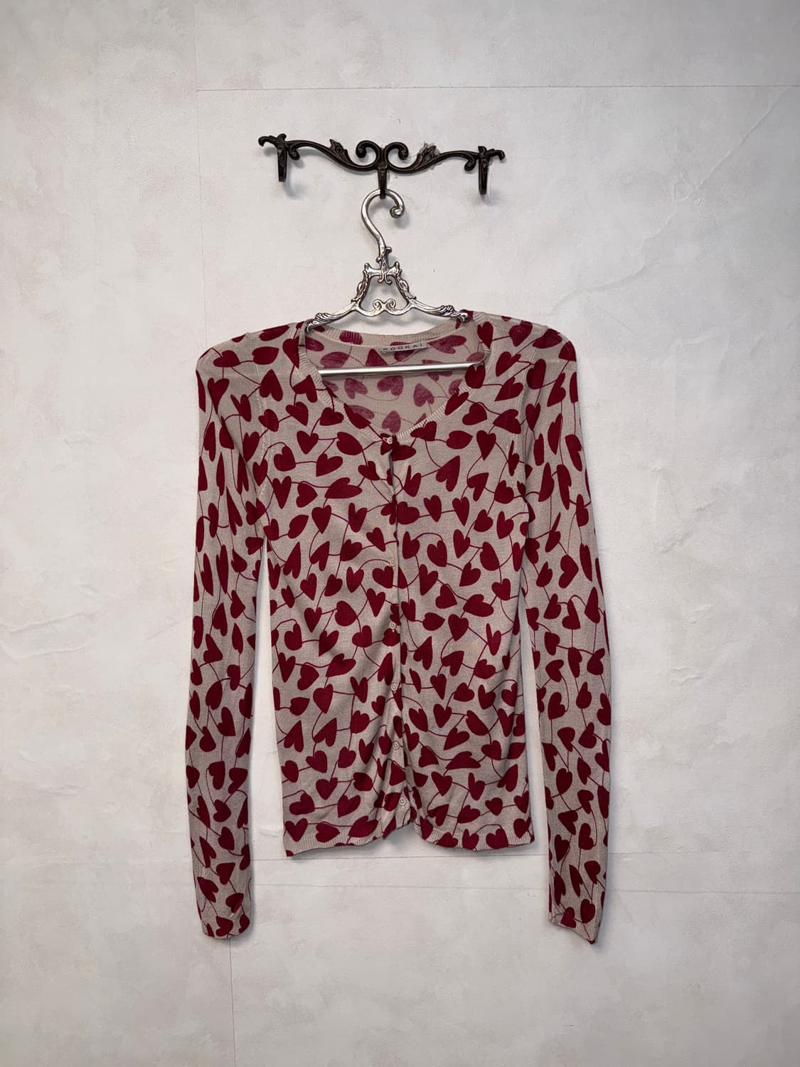 Kookaï red heart loose silm cardigan  상품이미지3