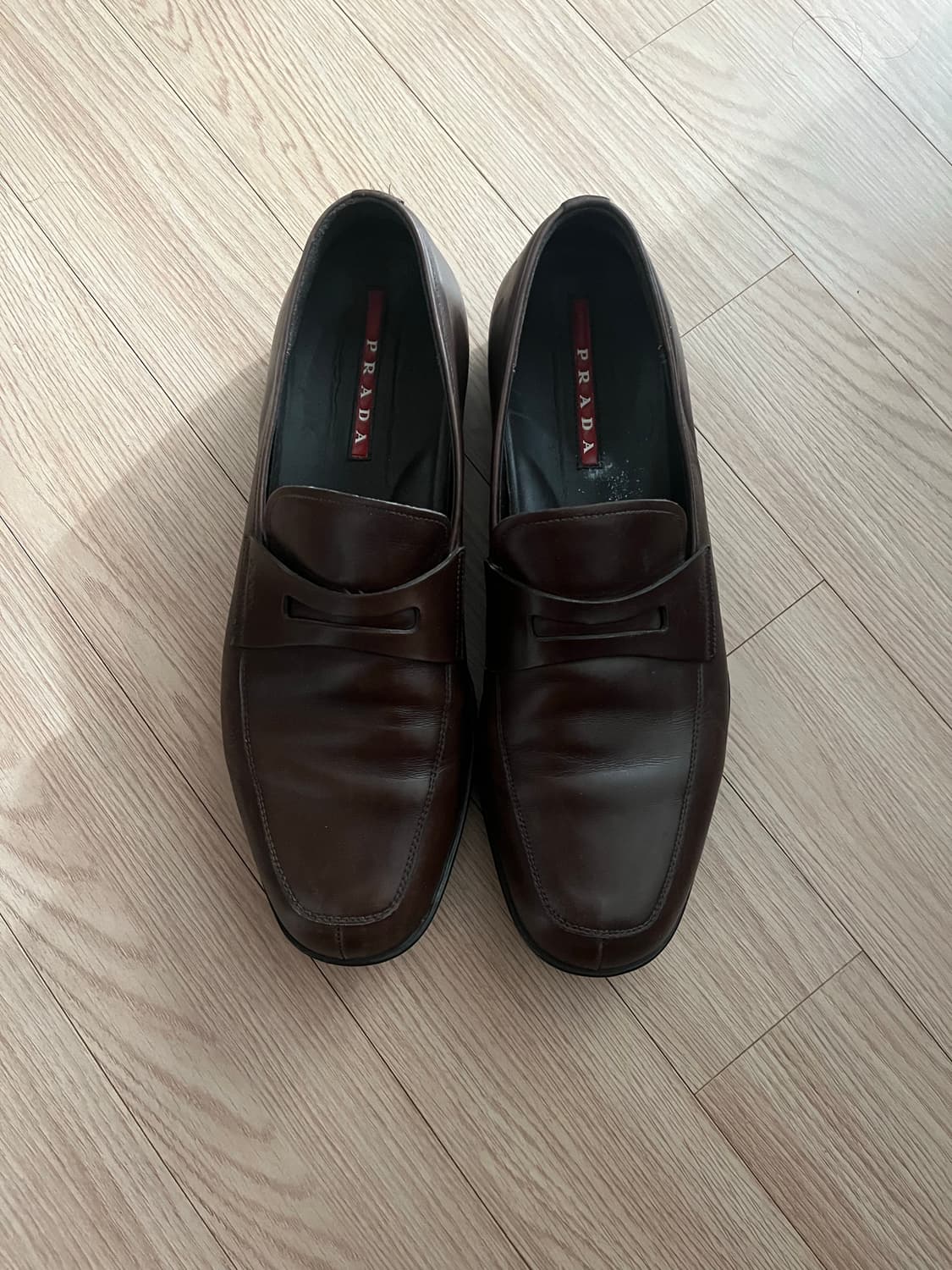 [9.5] 프라다 스포츠 브라운 레더 로퍼 상품이미지1