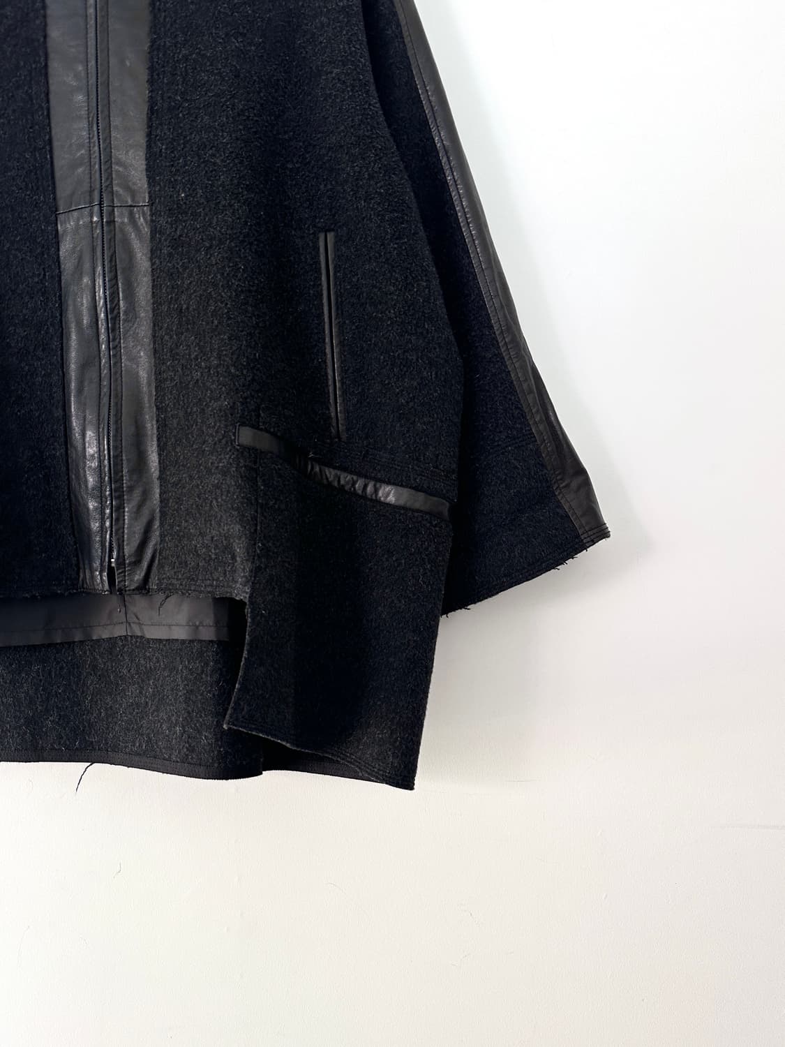 DEMOO hoody dual leather jacket 상품이미지3