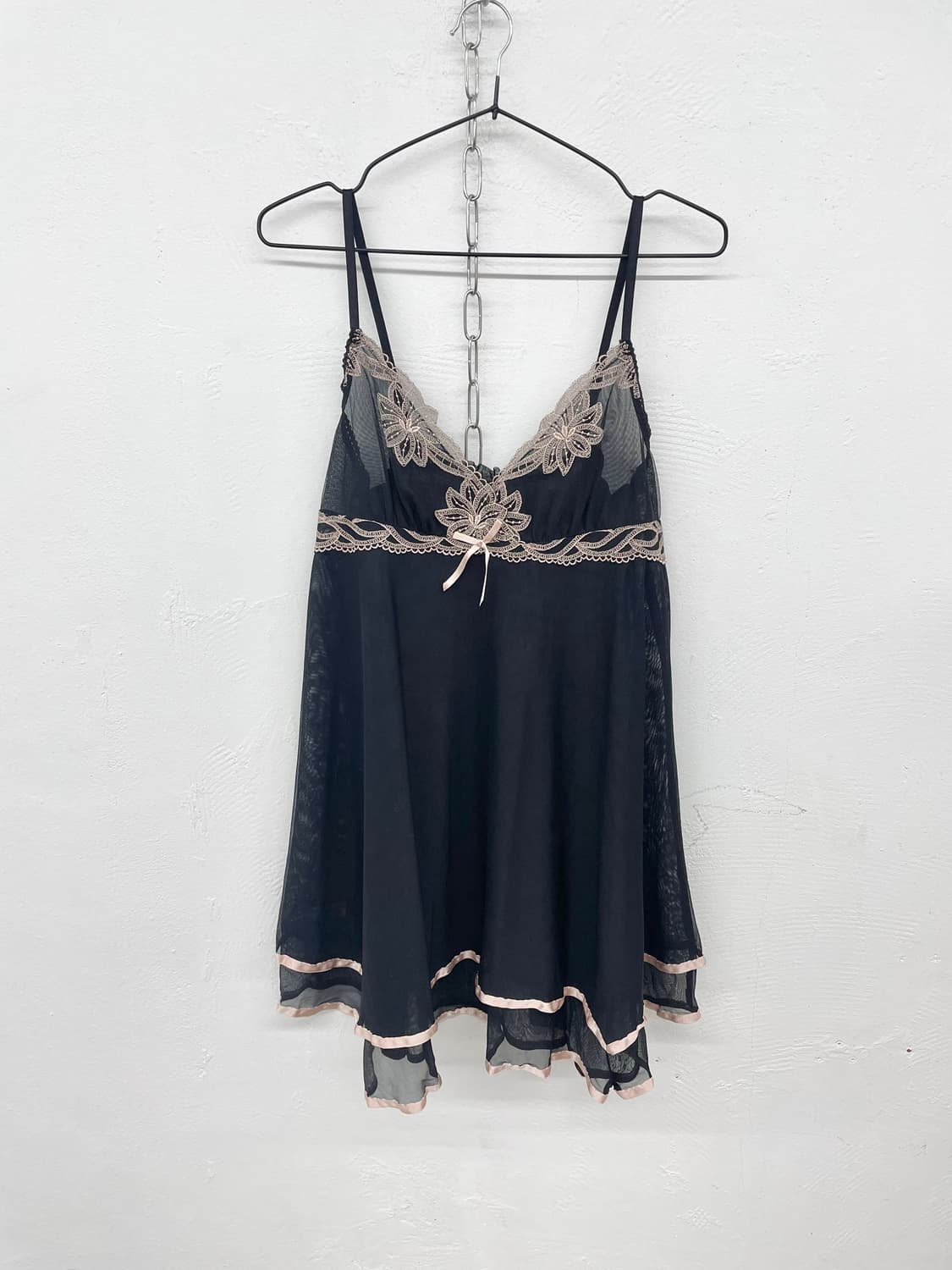 블랙 자수 레이스 슬립 상품이미지4