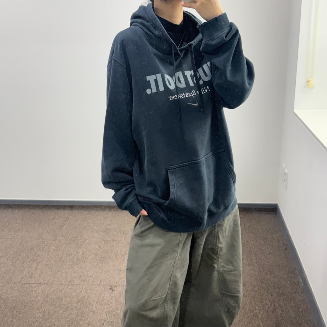 Nike 나이키 just do it 로고 네이비 후드티  상품이미지2