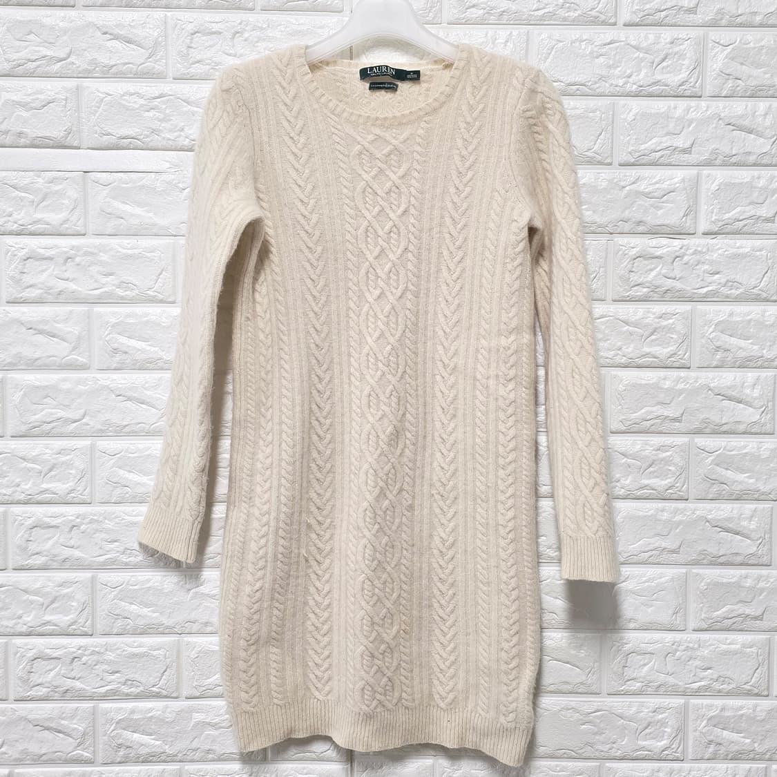 택포) 폴로 랄프로렌 캐시미어 혼방 케이블니트 원피스 S 상품이미지1