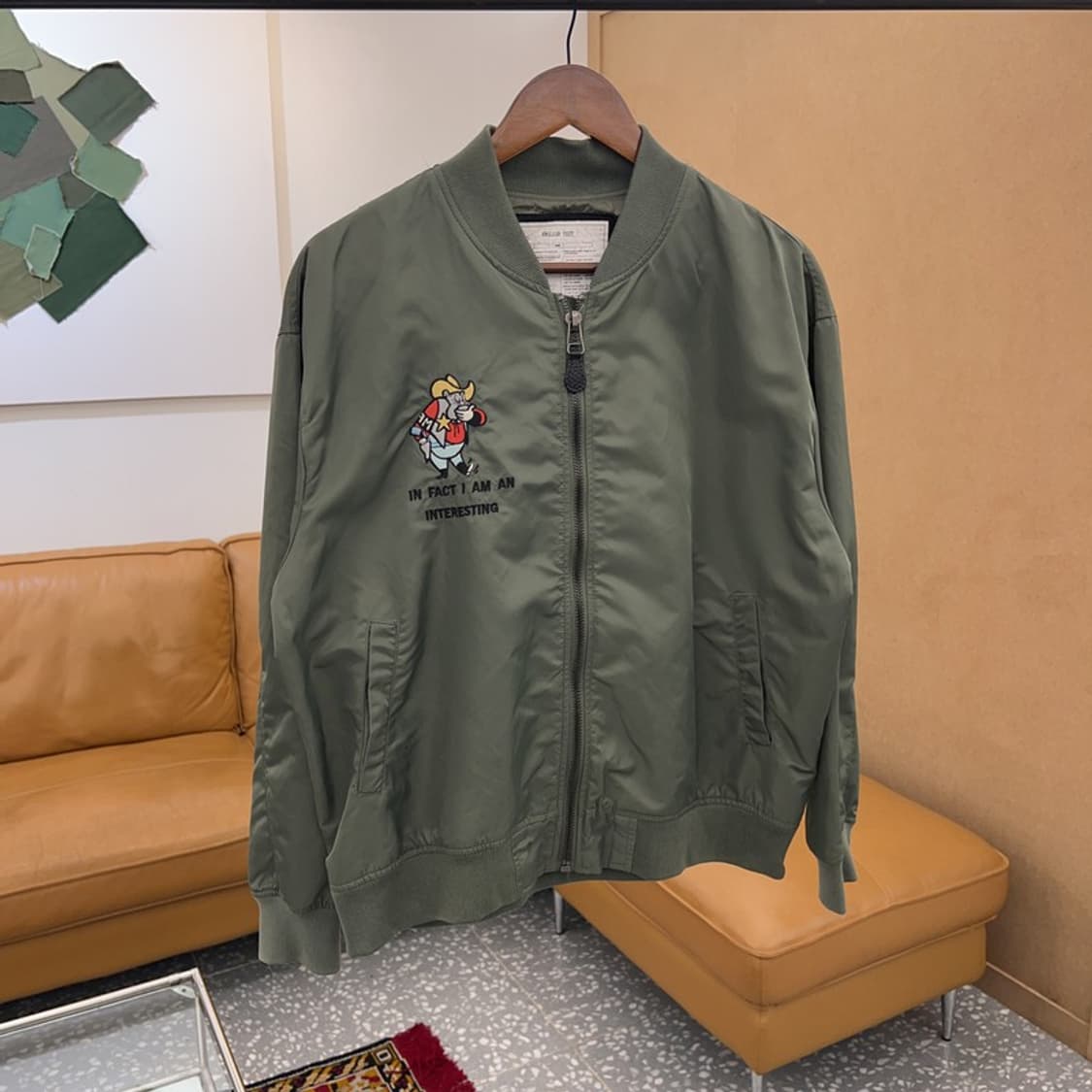 빈티지 올드스쿨 불독패치 항공점퍼 집업 105 C05152  상품이미지2