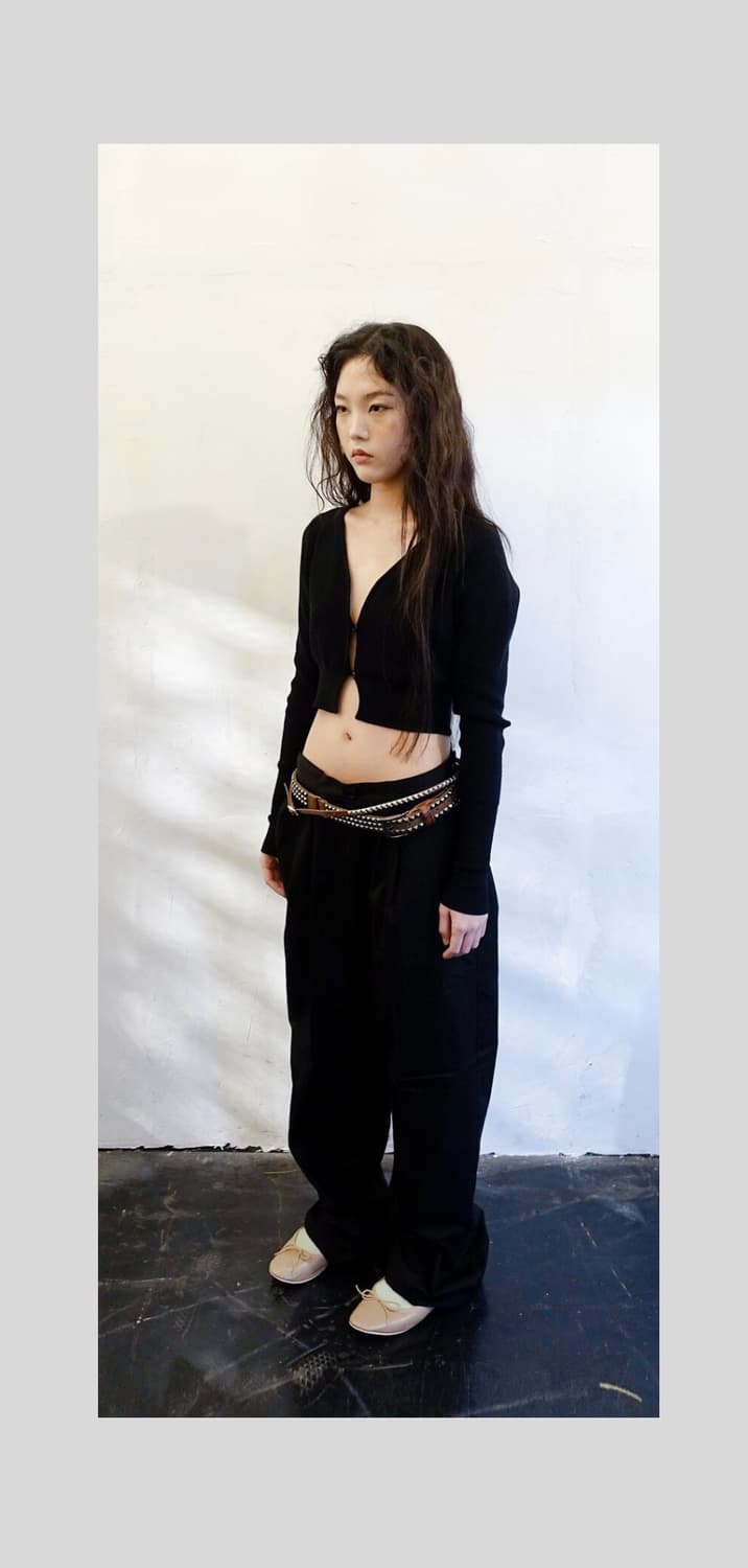 샵페어리 팬츠 button color pants black 상품이미지1