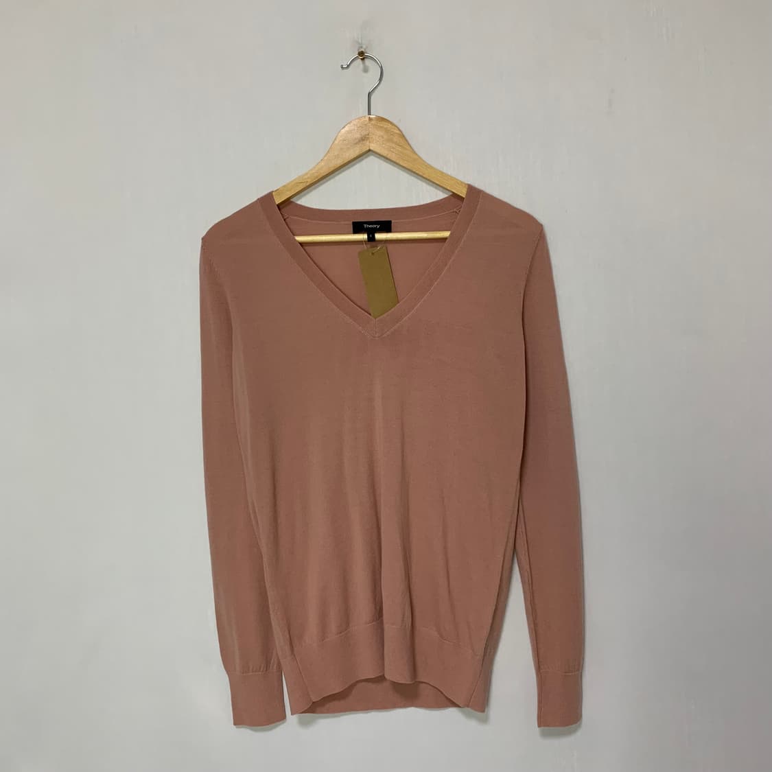 띠어리 브이넥 빈티지 인디핑크 긴팔 니트 S 상품이미지1