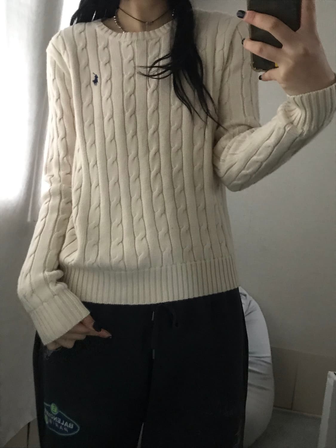 폴로 아이보리 케이블니트 상품이미지5