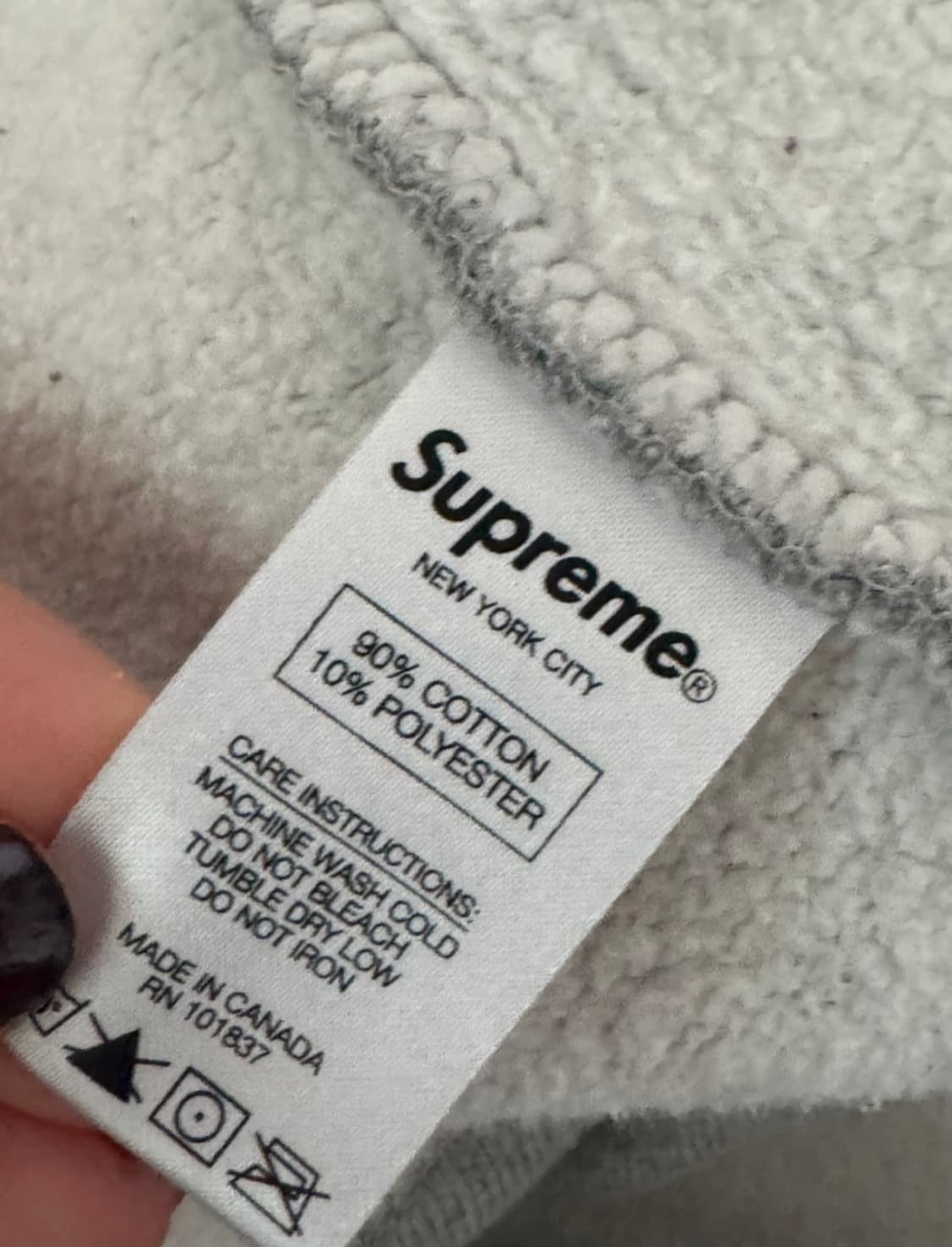 슈프림 회색 후드집업 M 상품이미지4