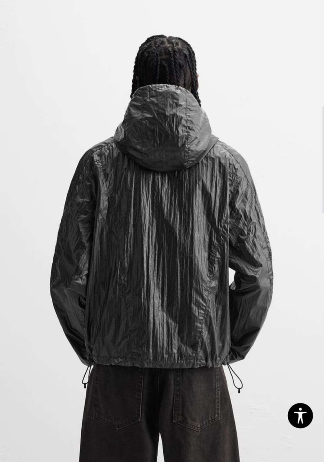 자라 크링클 바람막이 M 상품이미지6