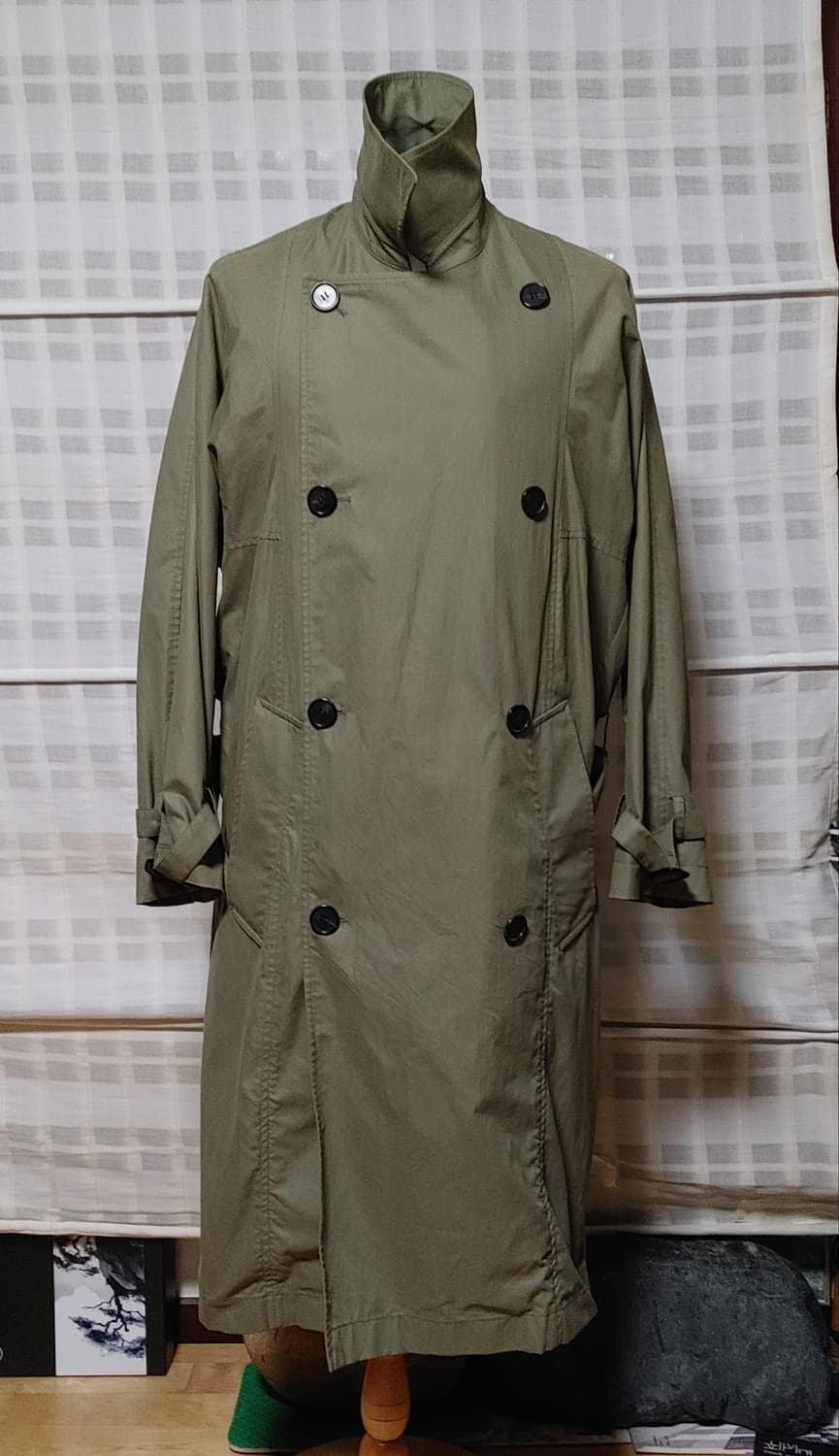 (한섬) 시스템 옴므 오버핏 카키 트렌치 롱코트 100 상품이미지4