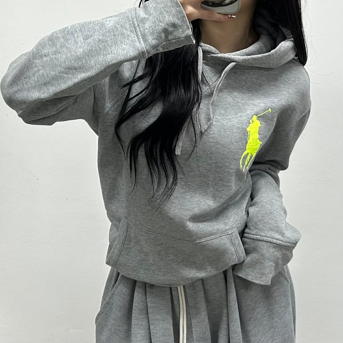 폴로 랄프로렌 빅포니 그레이 스웨트셔츠 후드티(L) 상품이미지2