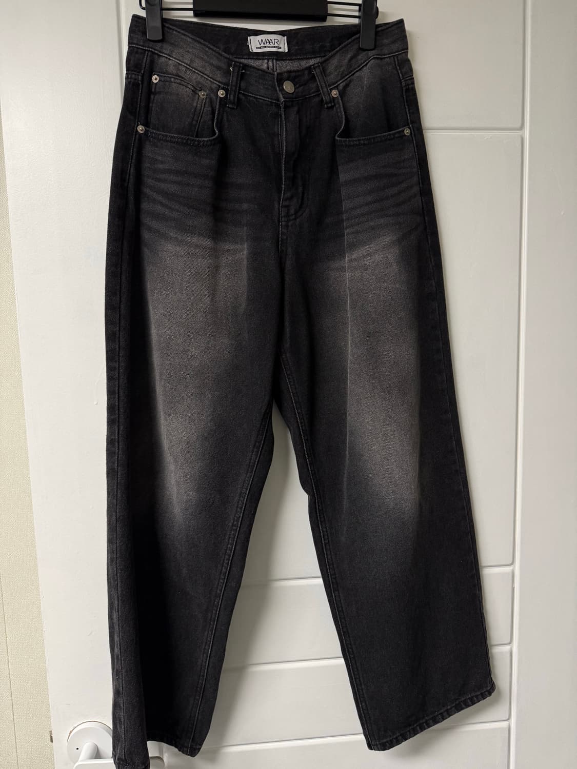 와르 와이드데님팬츠 블랙S 상품이미지2