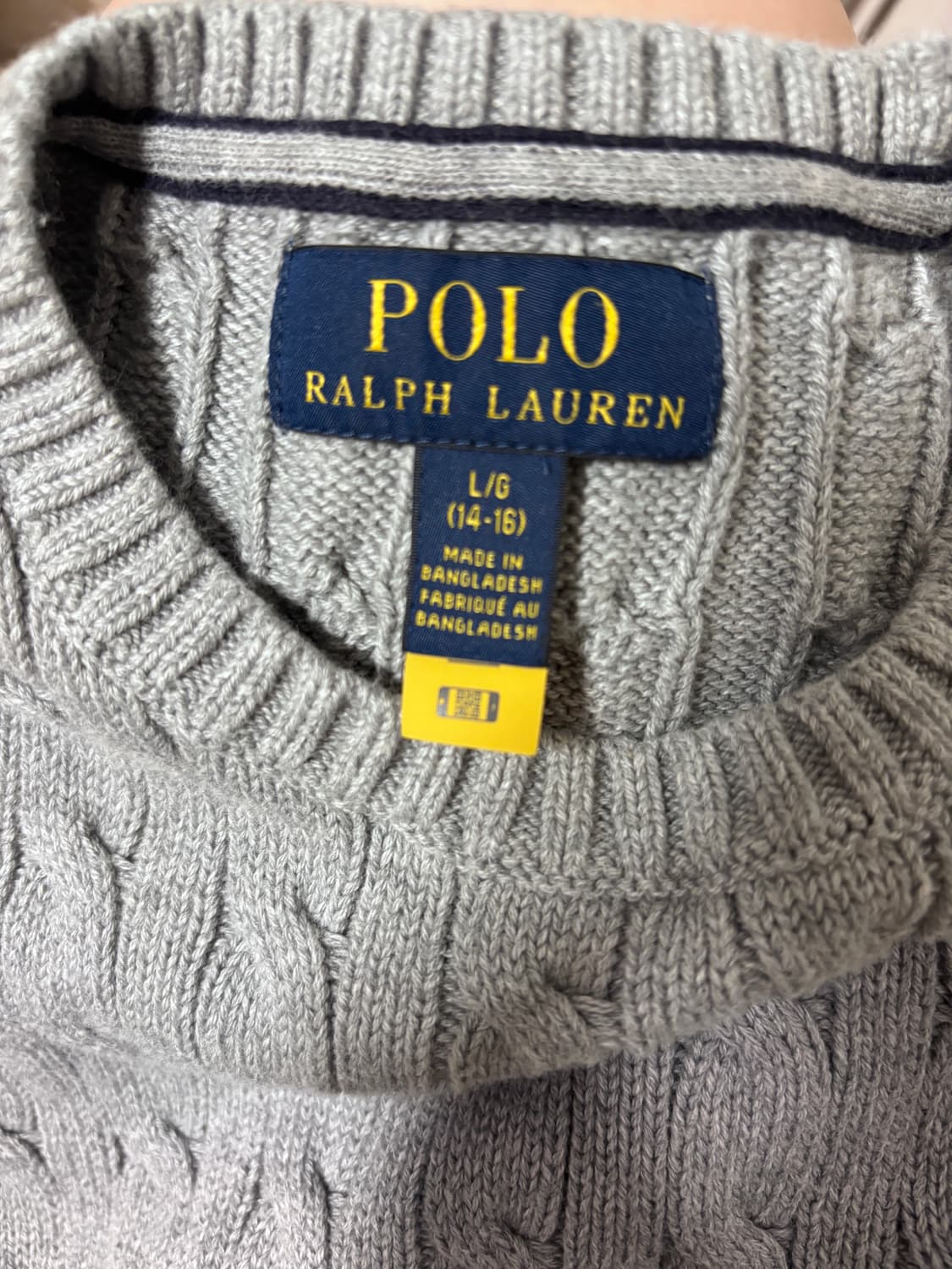 폴로 랄프로렌 보이즈 L 꽈배기 니트 상품이미지3