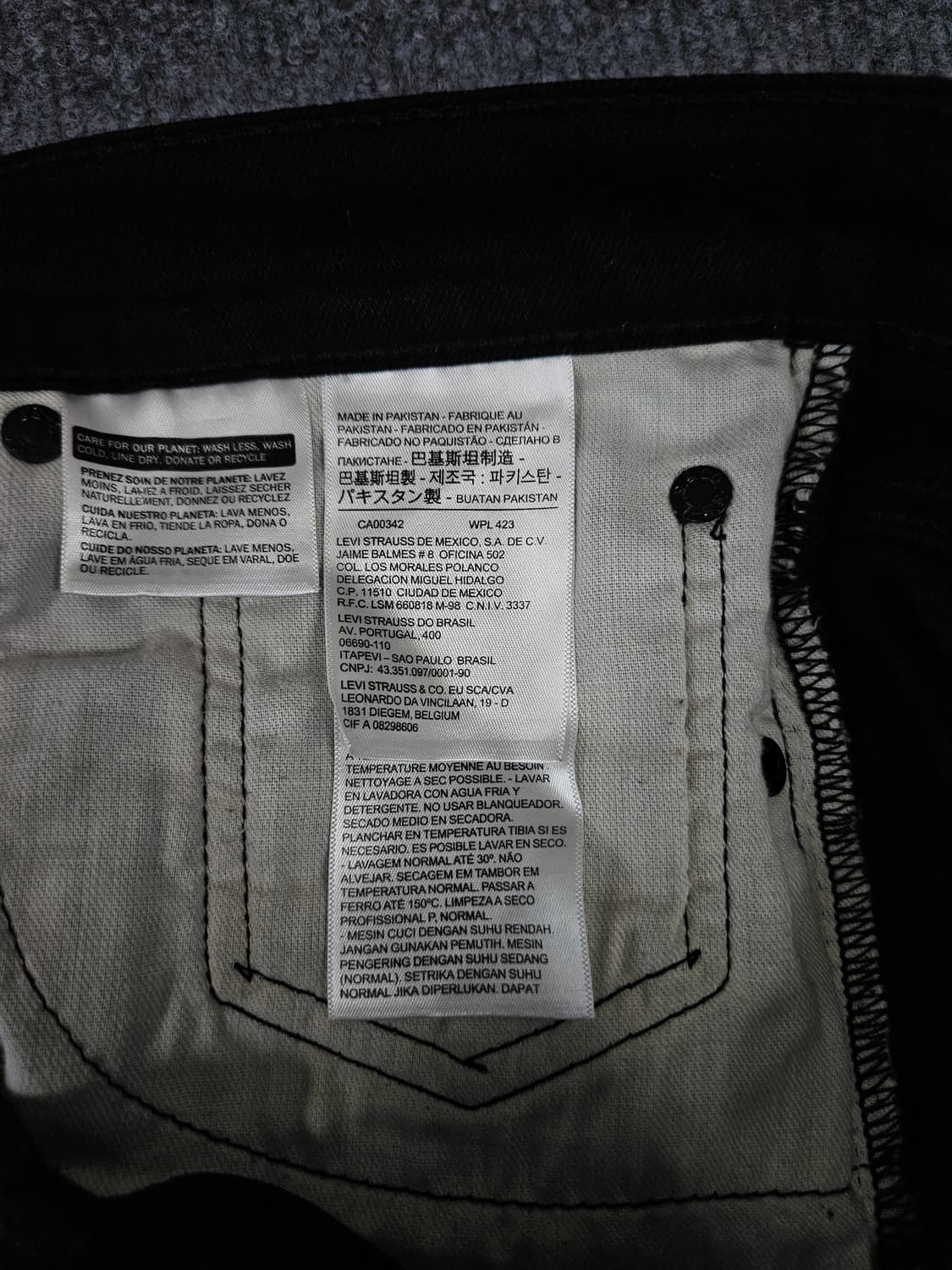 리바이스 511 W32 레드탭 하프 데님 블랙 팬츠 상품이미지5